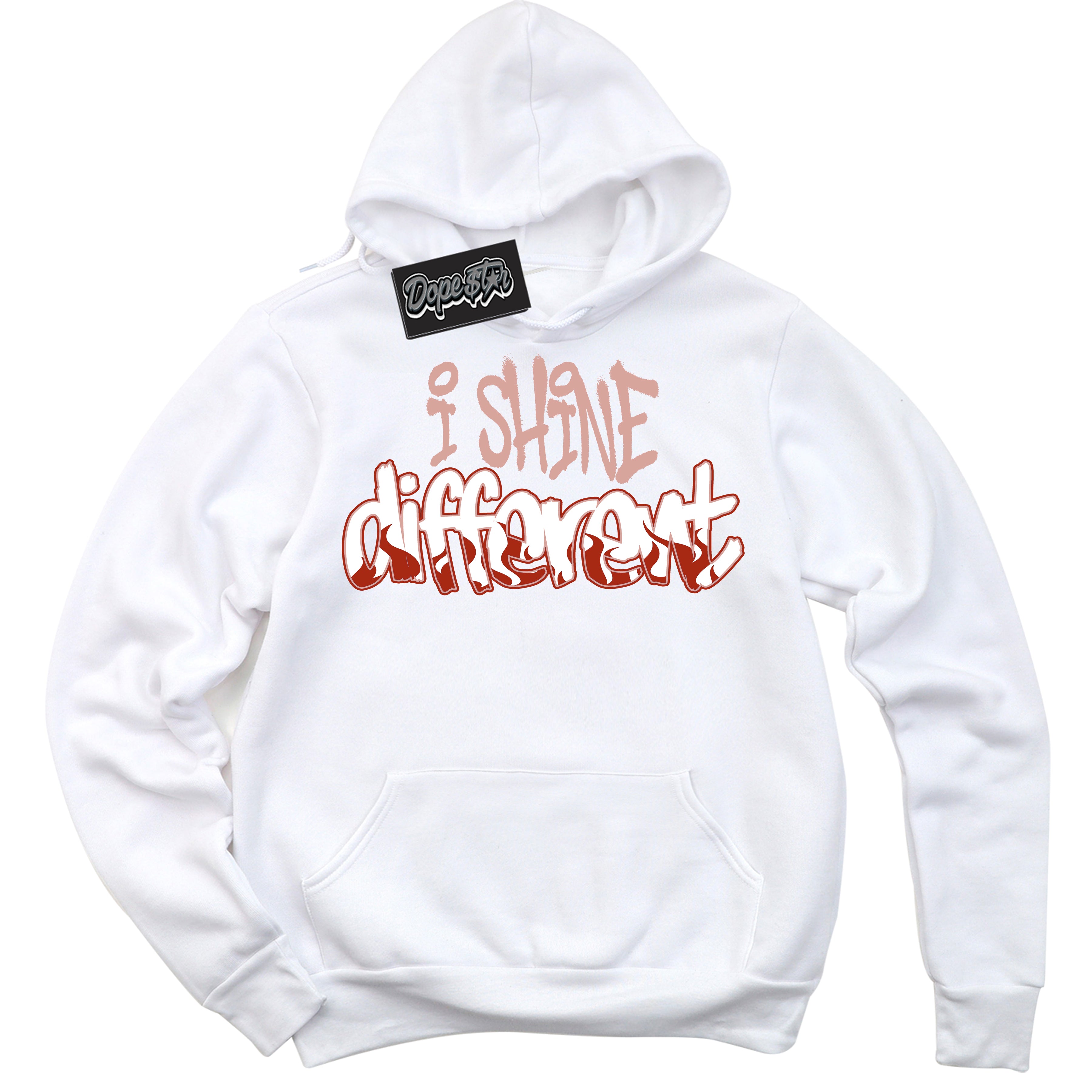 Cool White Hoodie with “ I Shine Different ” design that Perfectly Matches Red Stardust Dunk.