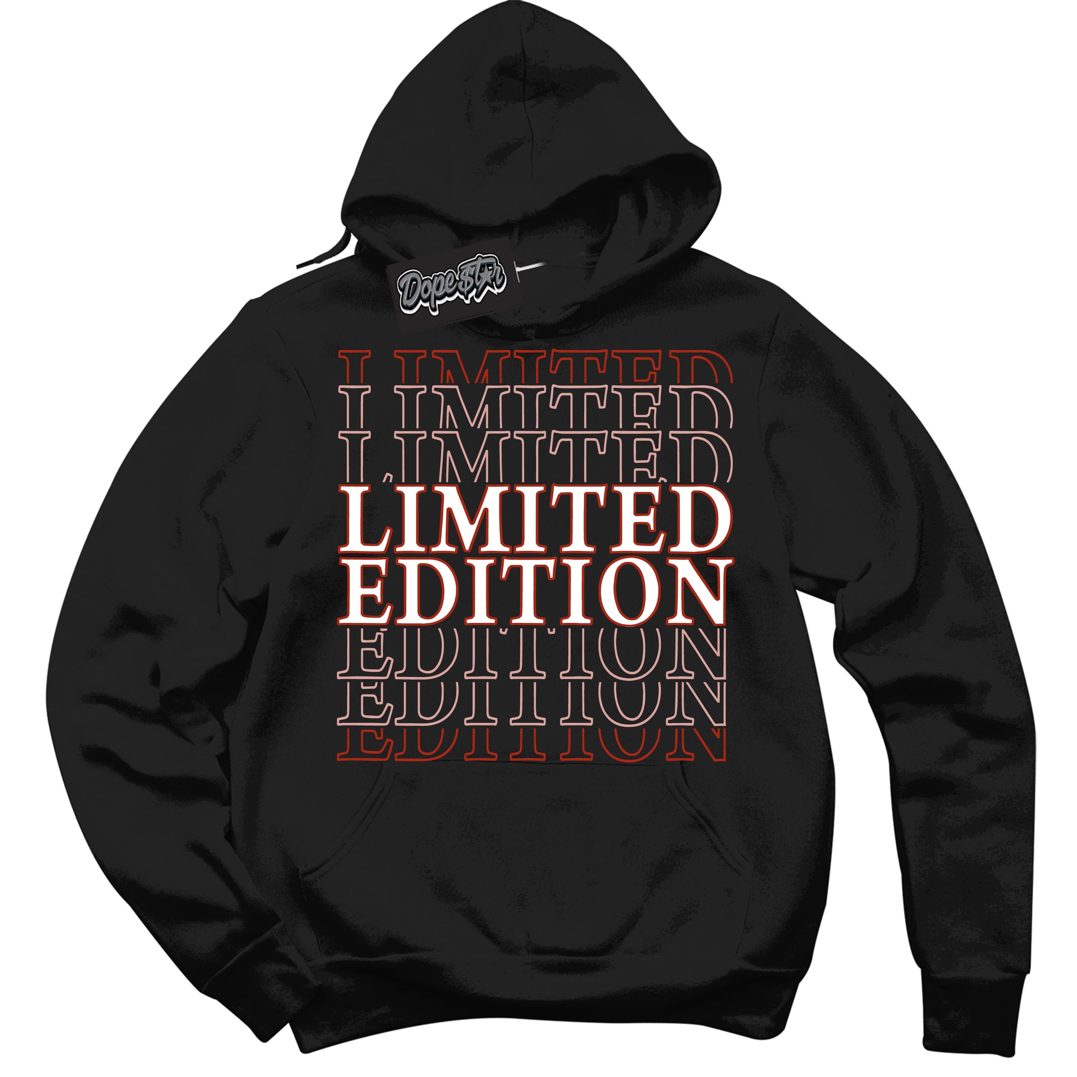 Cool Black Hoodie with “ Limited Edition ” design that Perfectly Matches Red Stardust Dunk.