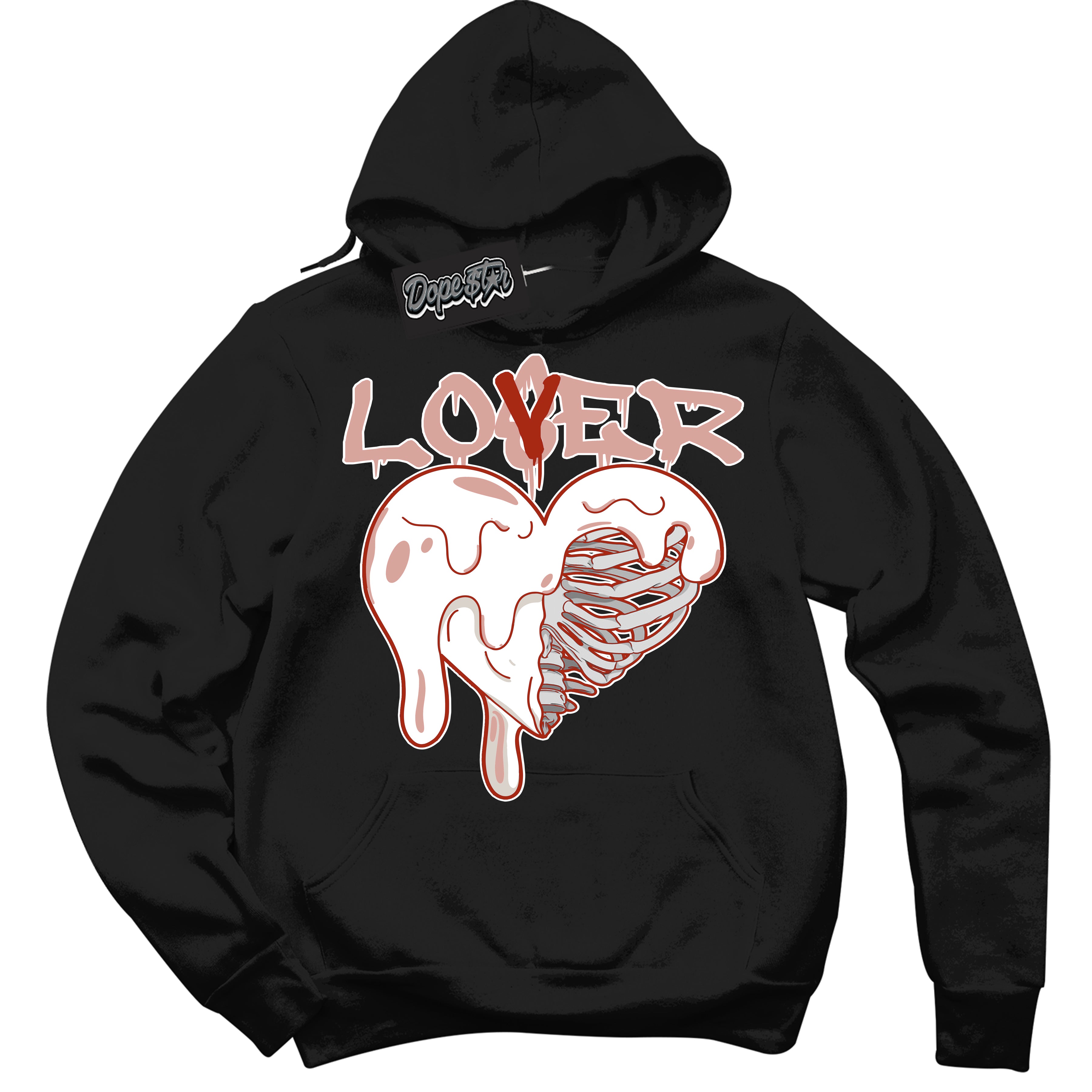 Cool Black Hoodie with “ Lover Loser ” design that Perfectly Matches Red Stardust Dunk.