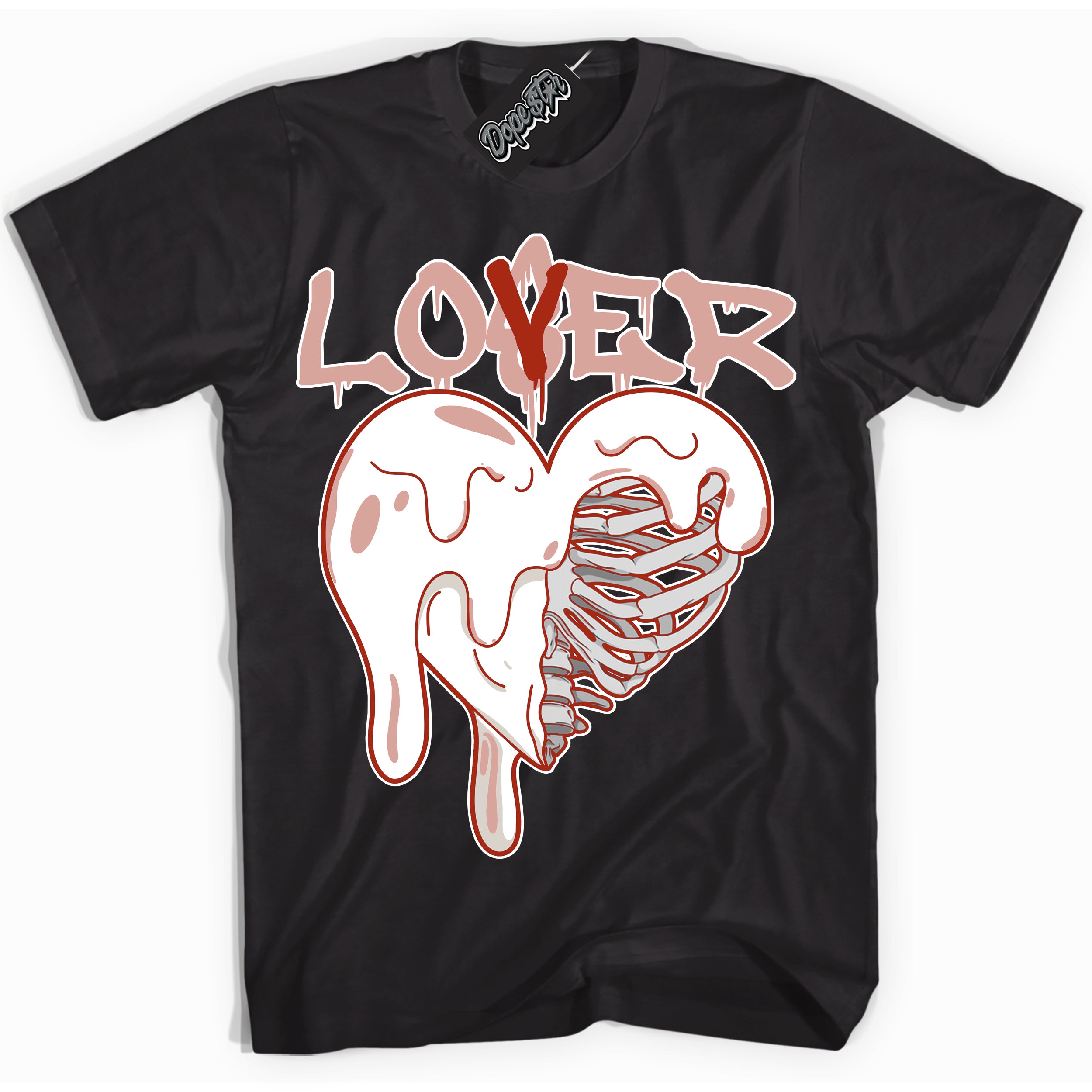 Cool Black Shirt with “ Lover Loser ” design that perfectly matches Red Stardust Dunk.