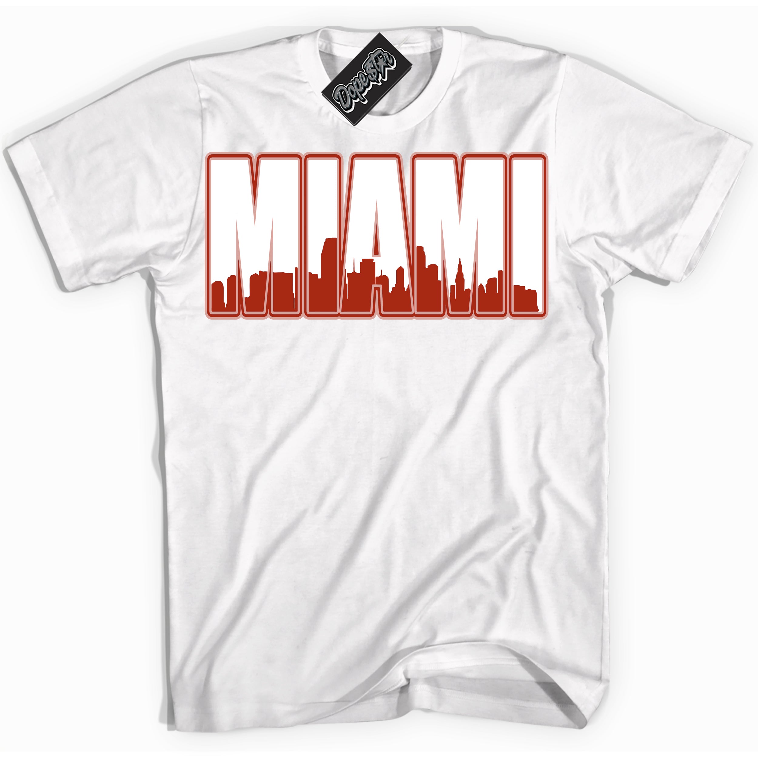 Cool White Shirt with “ Miami ” design that perfectly matches Red Stardust Dunk.