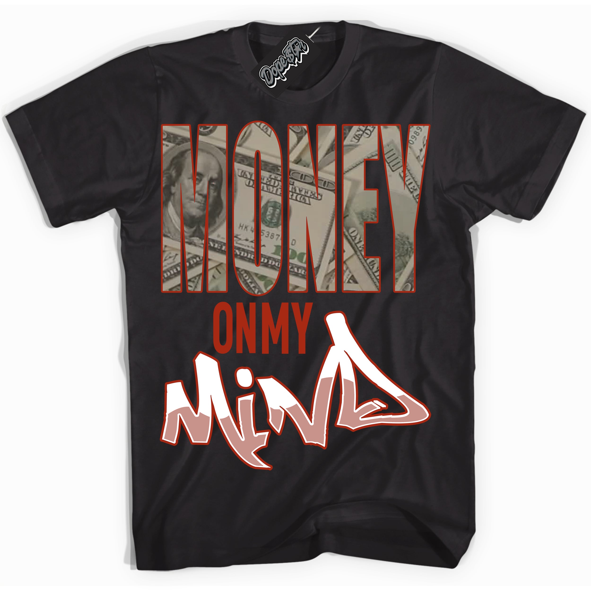 Cool Black Shirt with “ Money On My Mind ” design that perfectly matches Red Stardust Dunk.