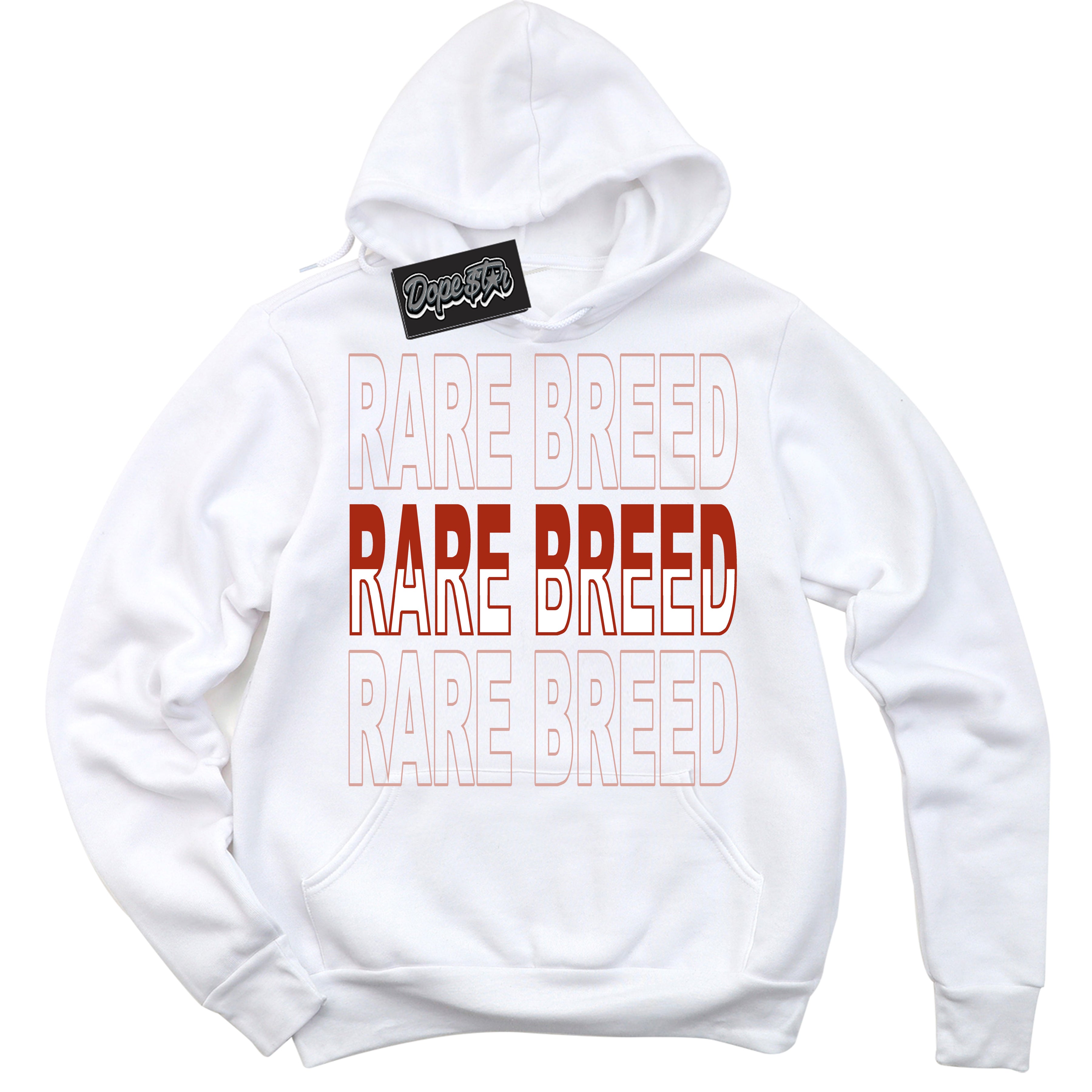 Cool White Hoodie with “ Rare Breed ” design that Perfectly Matches Red Stardust Dunk.