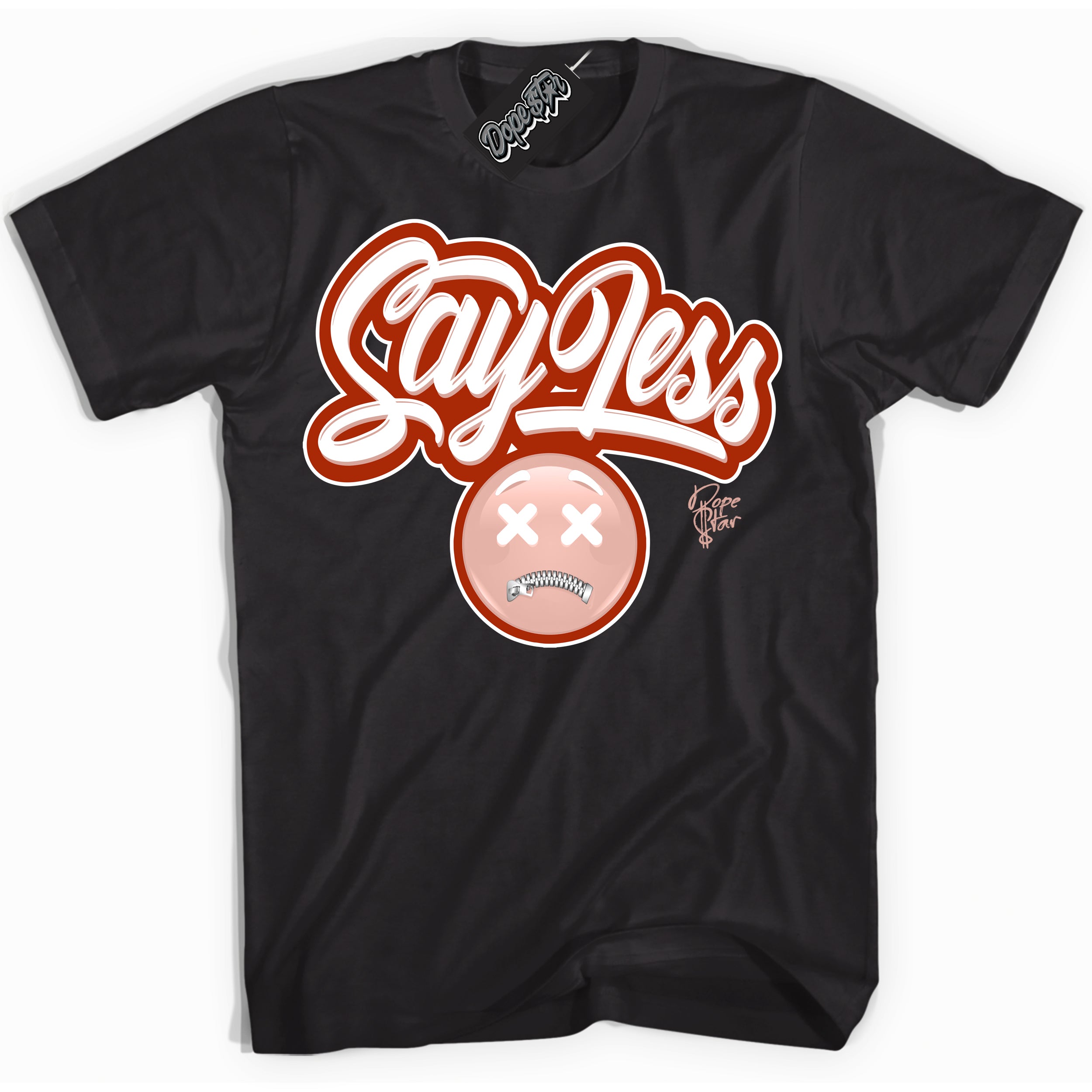 Cool Black Shirt with “ Say Less ” design that perfectly matches Red Stardust Dunk.