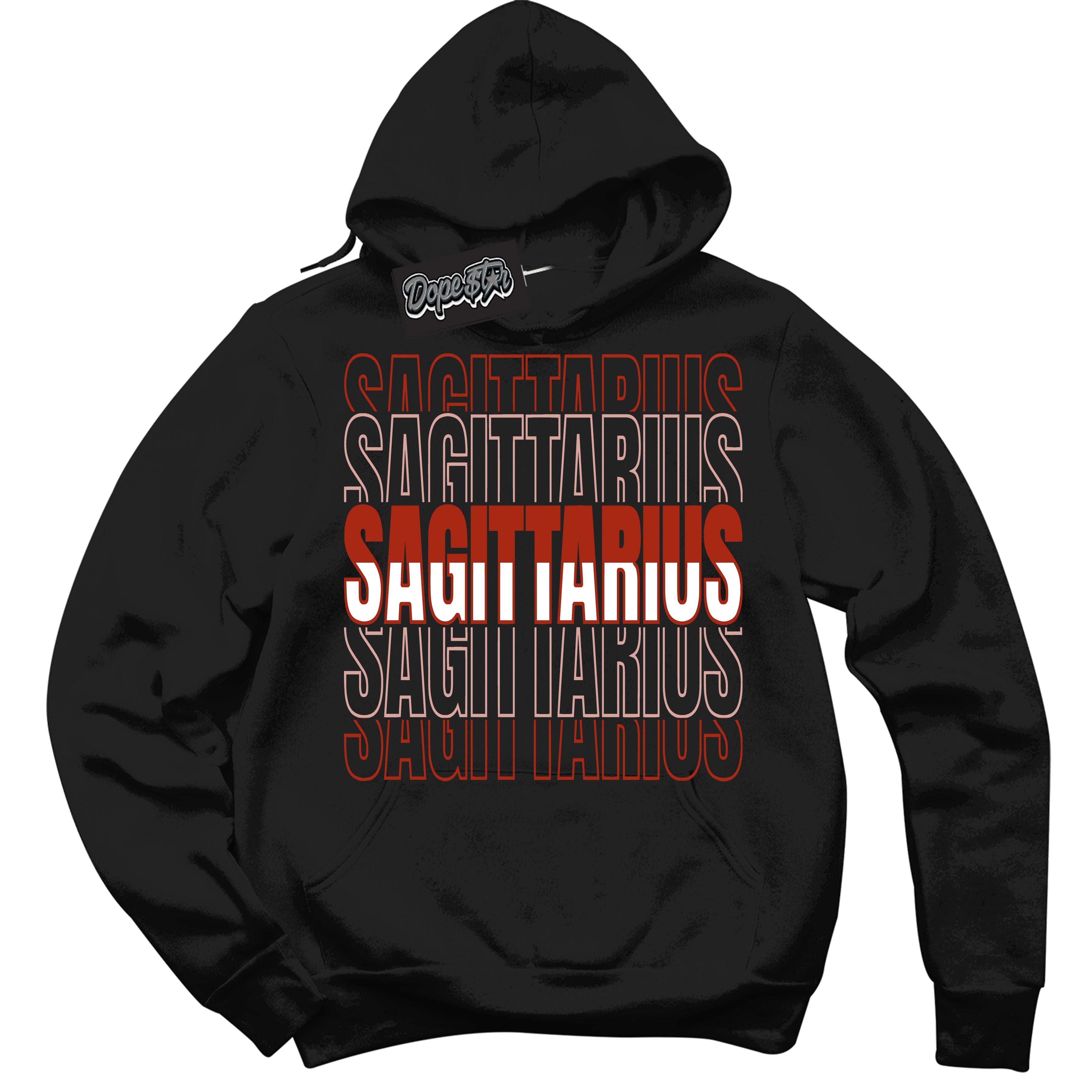 Cool Black Hoodie with “ Sagittarius ” design that Perfectly Matches Red Stardust Dunk.
