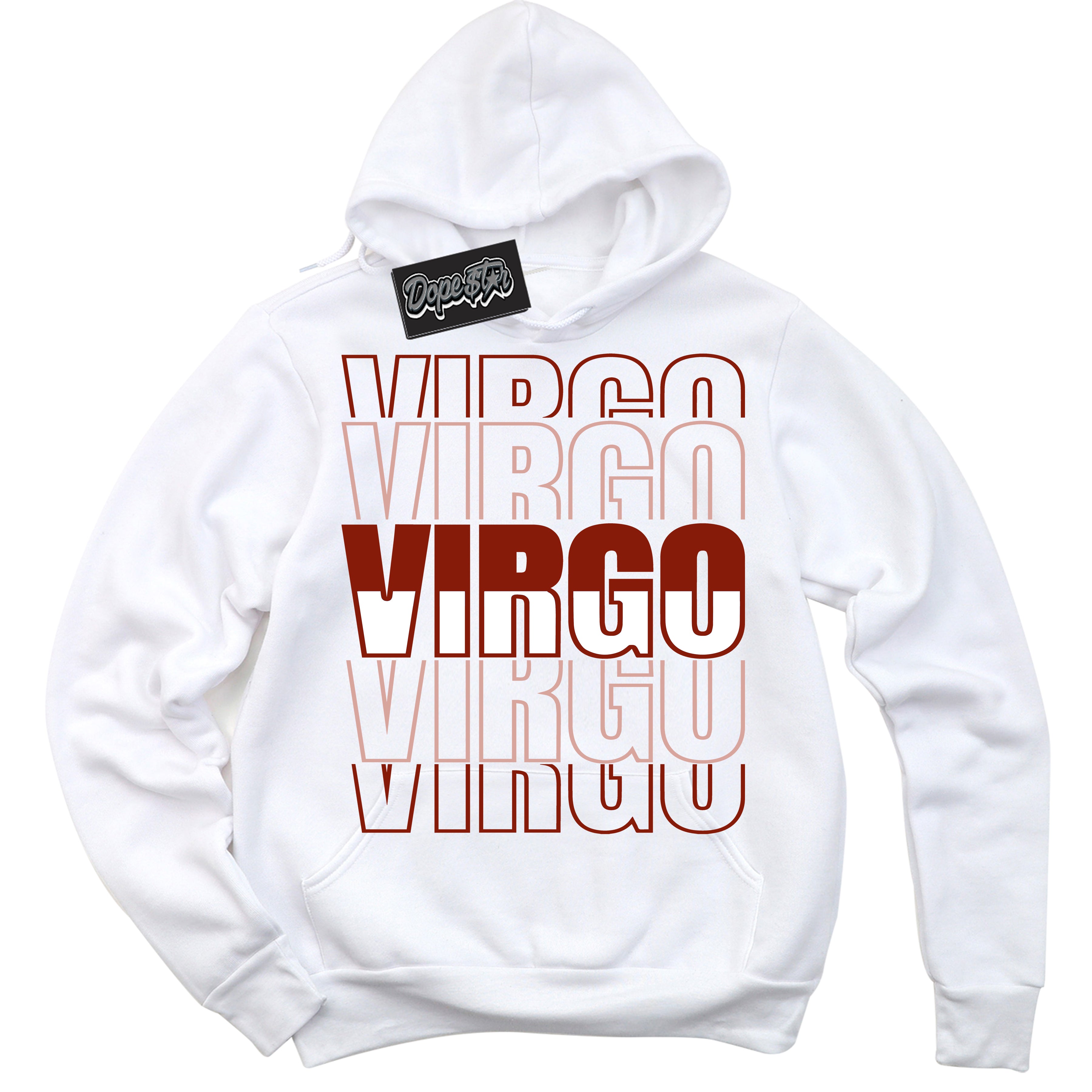 Cool White Hoodie with “ Virgo ” design that Perfectly Matches Red Stardust Dunk.