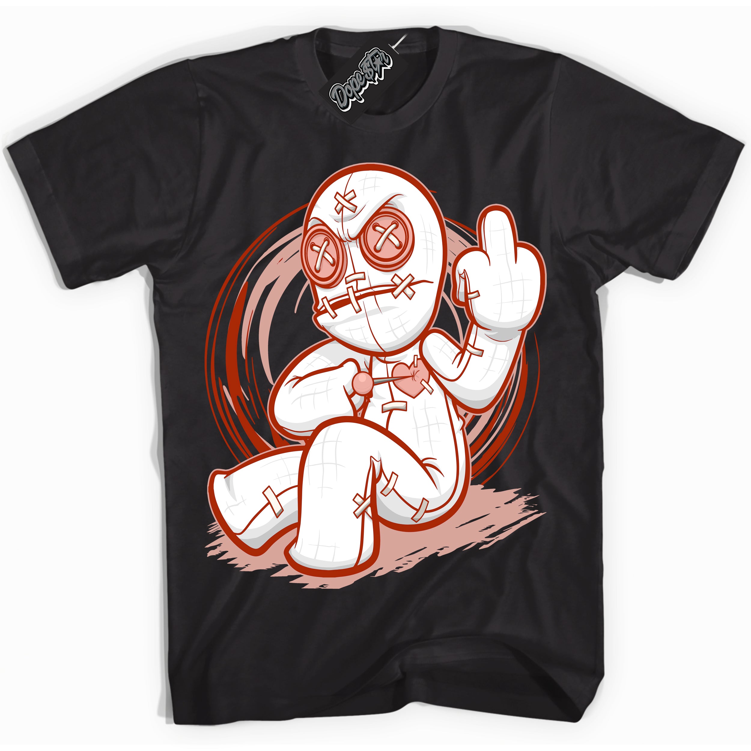 Cool Black Shirt with “ Voodoo Doll ” design that perfectly matches Red Stardust Dunk.
