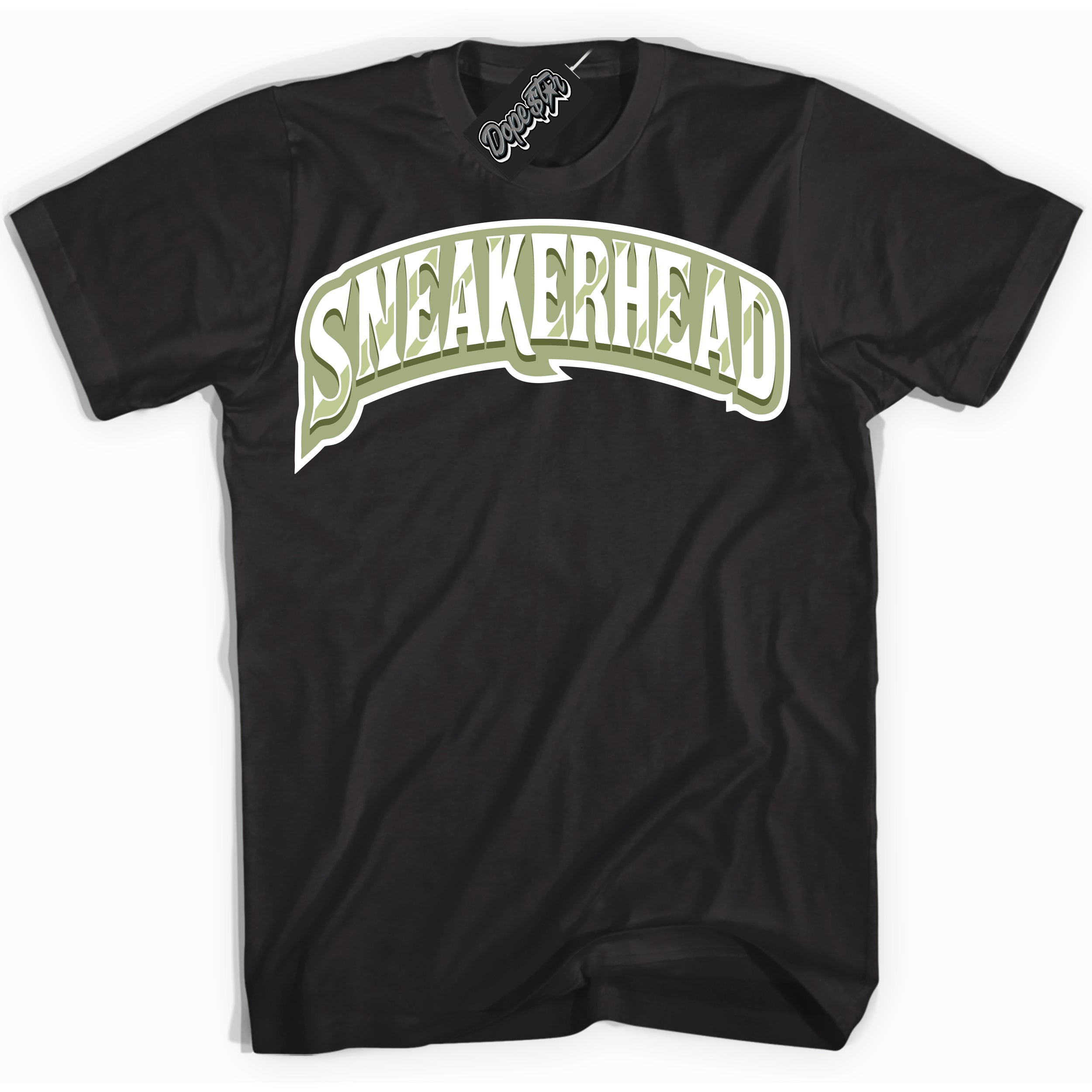 Cool Black Shirt with “ Sneakerhead ” design that perfectly matches Safari Oil Green Dunk.