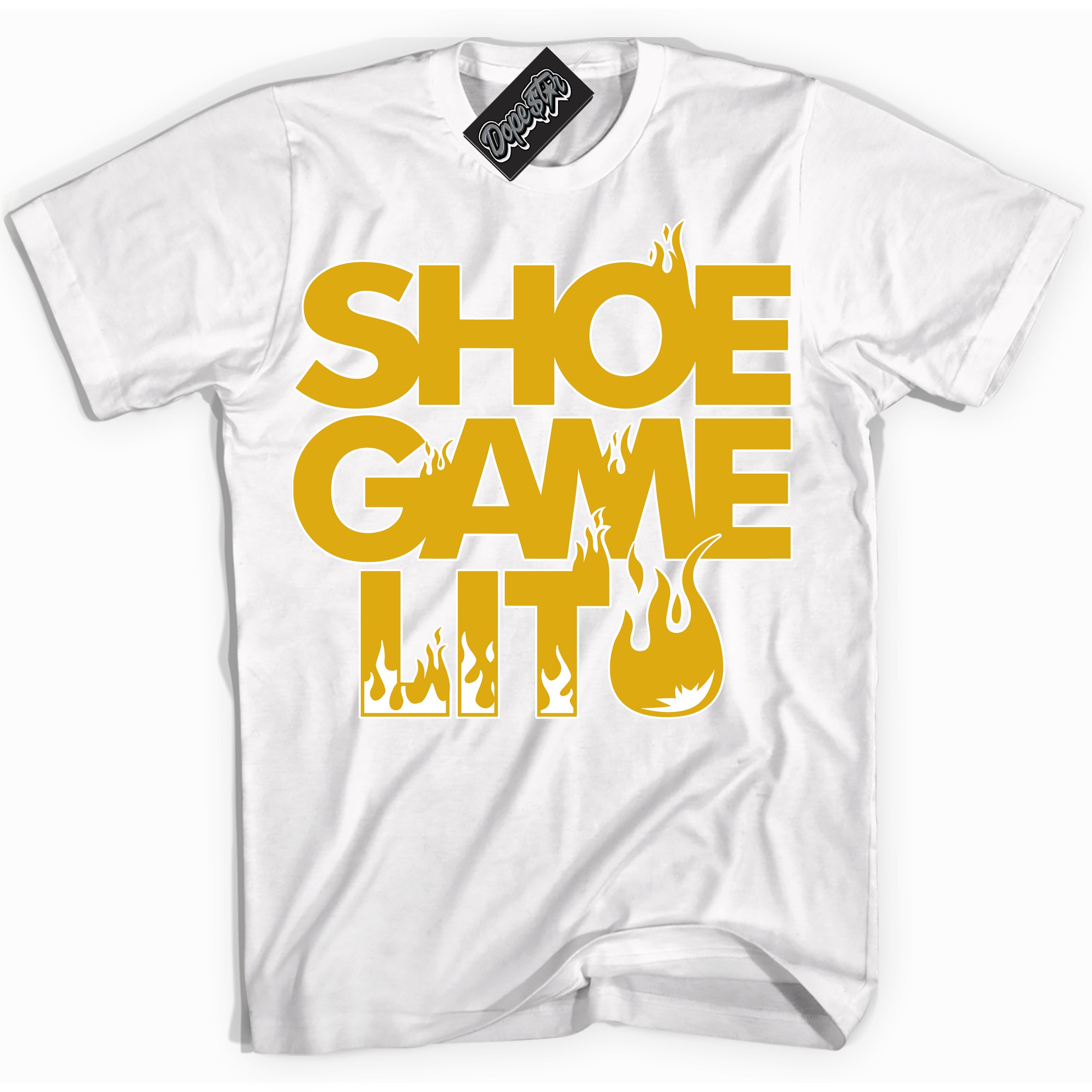 Cool White Shirt with “ Shoe Game Lit ” design that perfectly matches Twist Vivid Sulfur Sneakers.