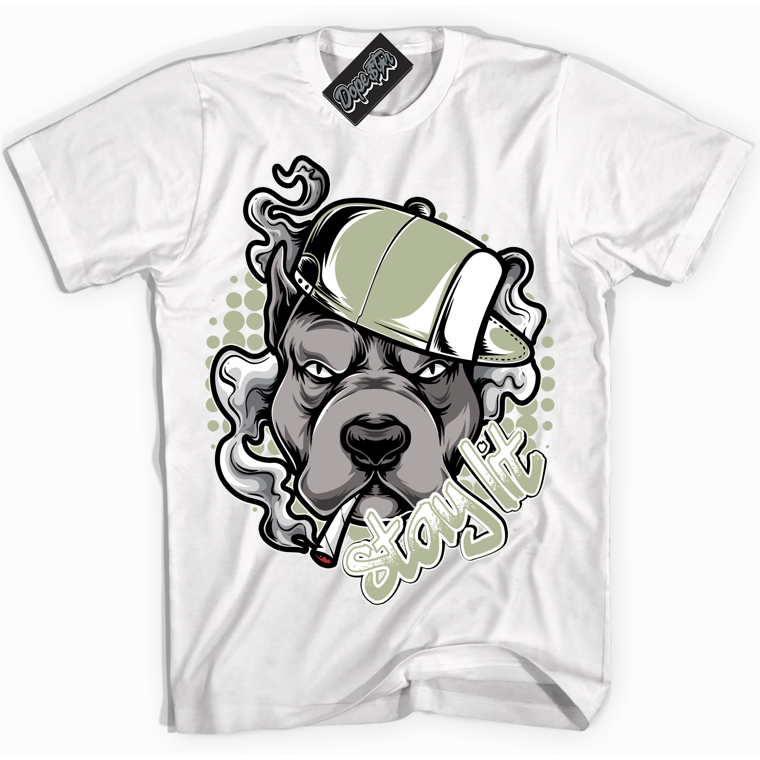 Cool White Hoodie with “ Stay Lit ”  design that Perfectly Matches Next Nature Olive Aura Dunks.