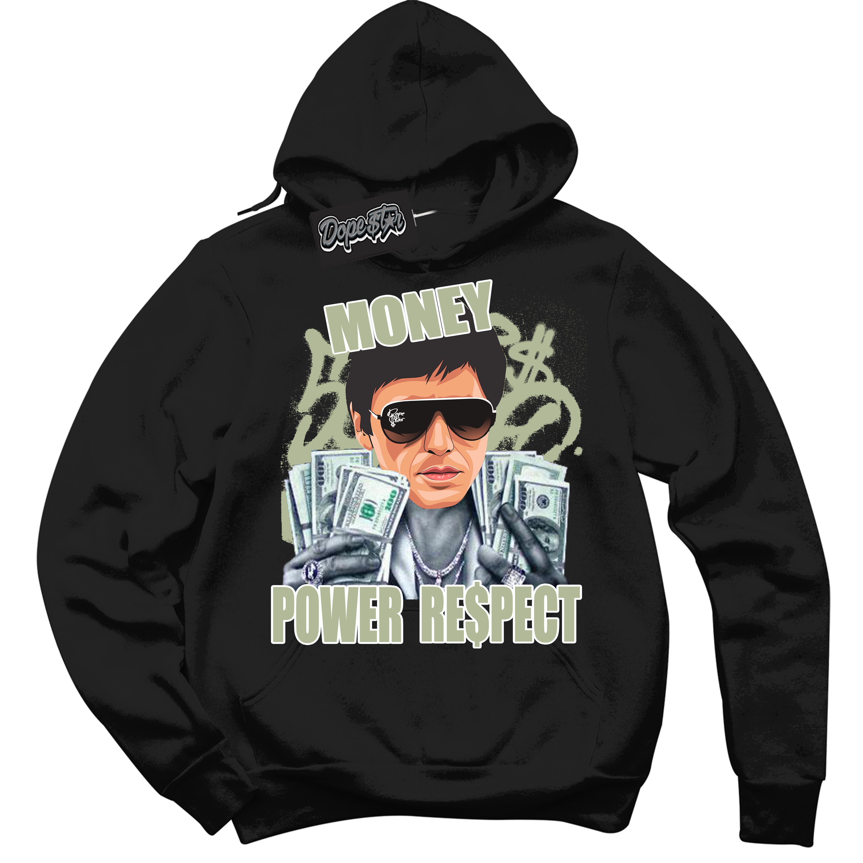 Cool Black Hoodie with “ Tony Montana ”  design that Perfectly Matches Next Nature Olive Aura Dunks.