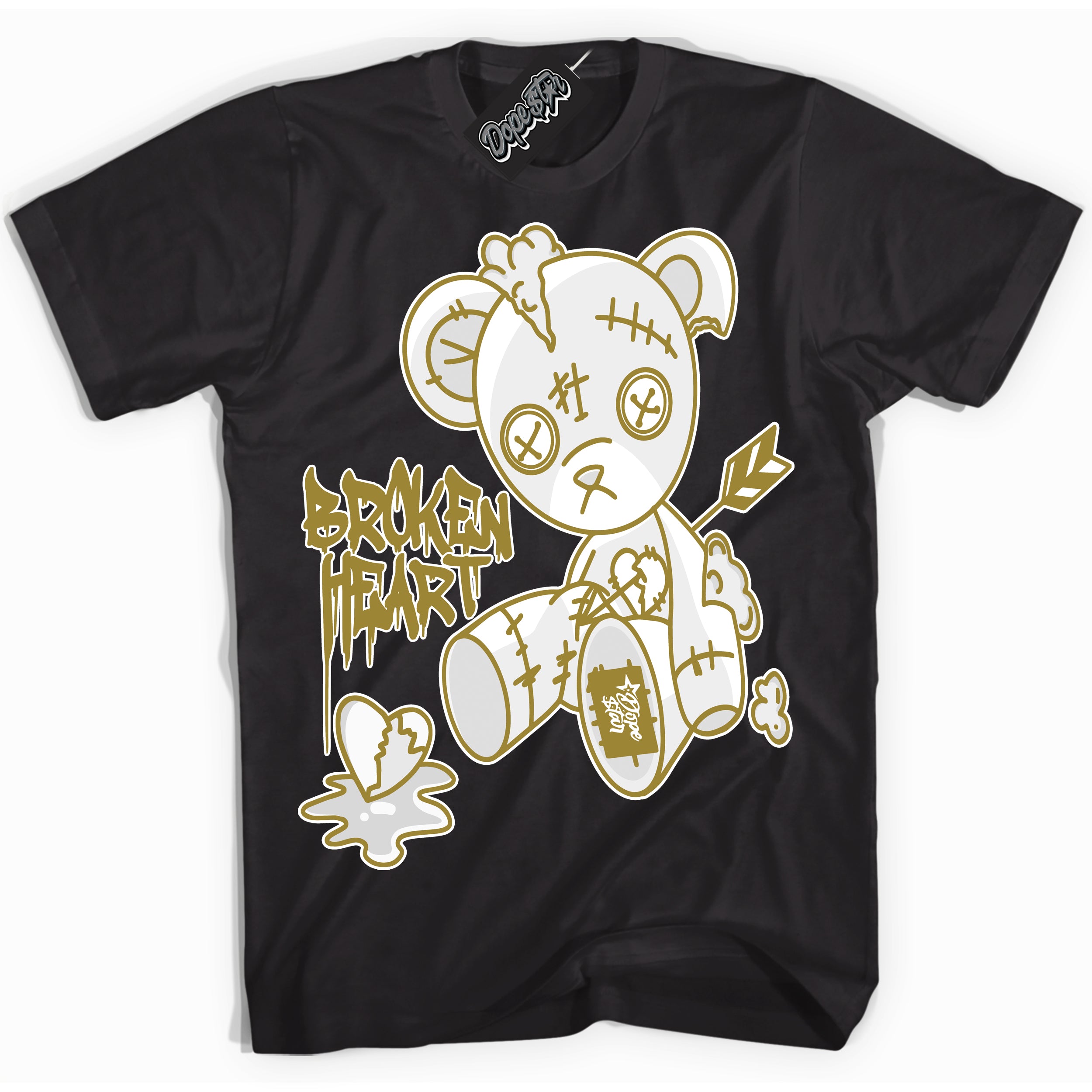 Cool Black Shirt with “ Broken Heart Bear ” design that perfectly matches Pacific Moss Dunks.