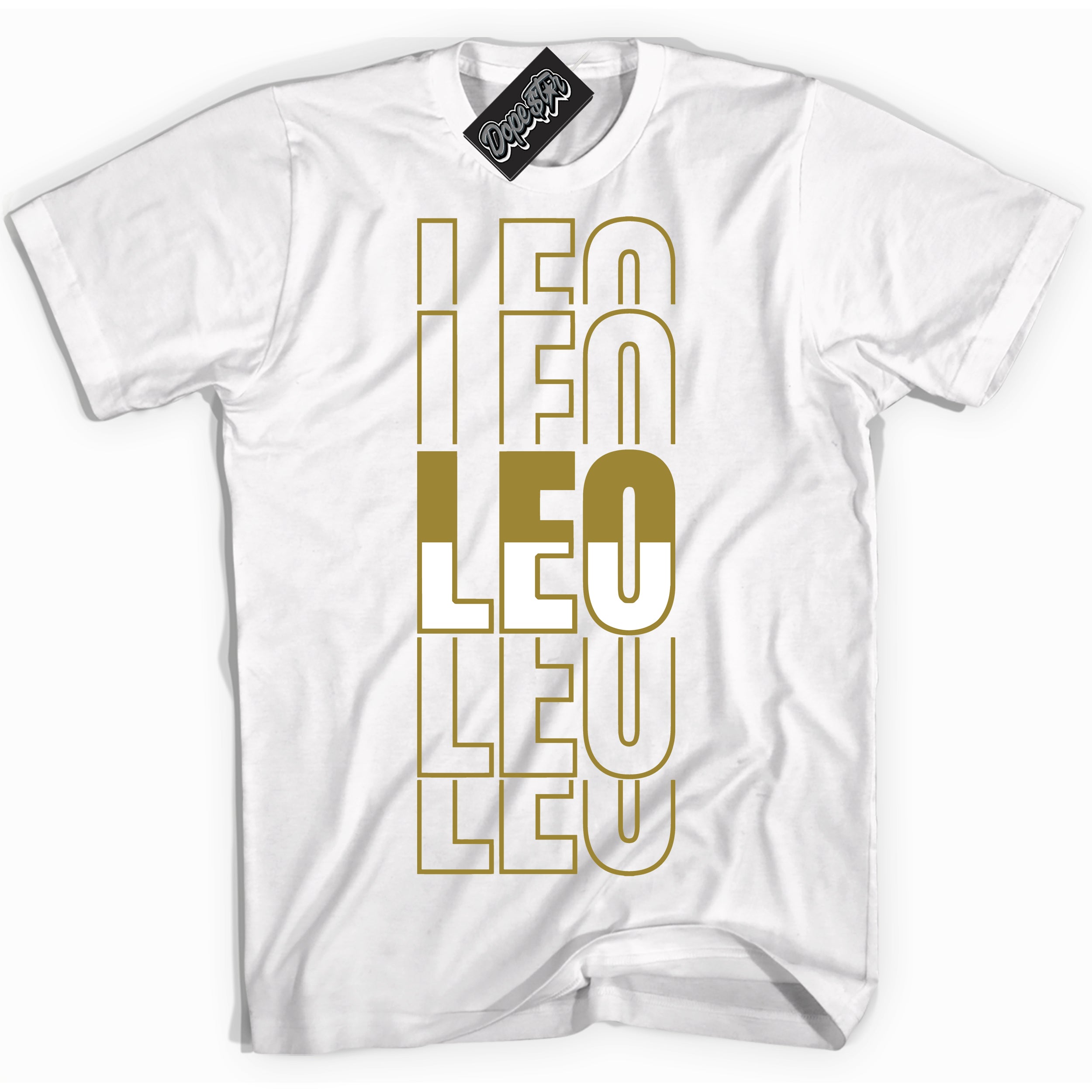 Cool White Shirt with “ Leo ” design that perfectly matches Pacific Moss Dunks.