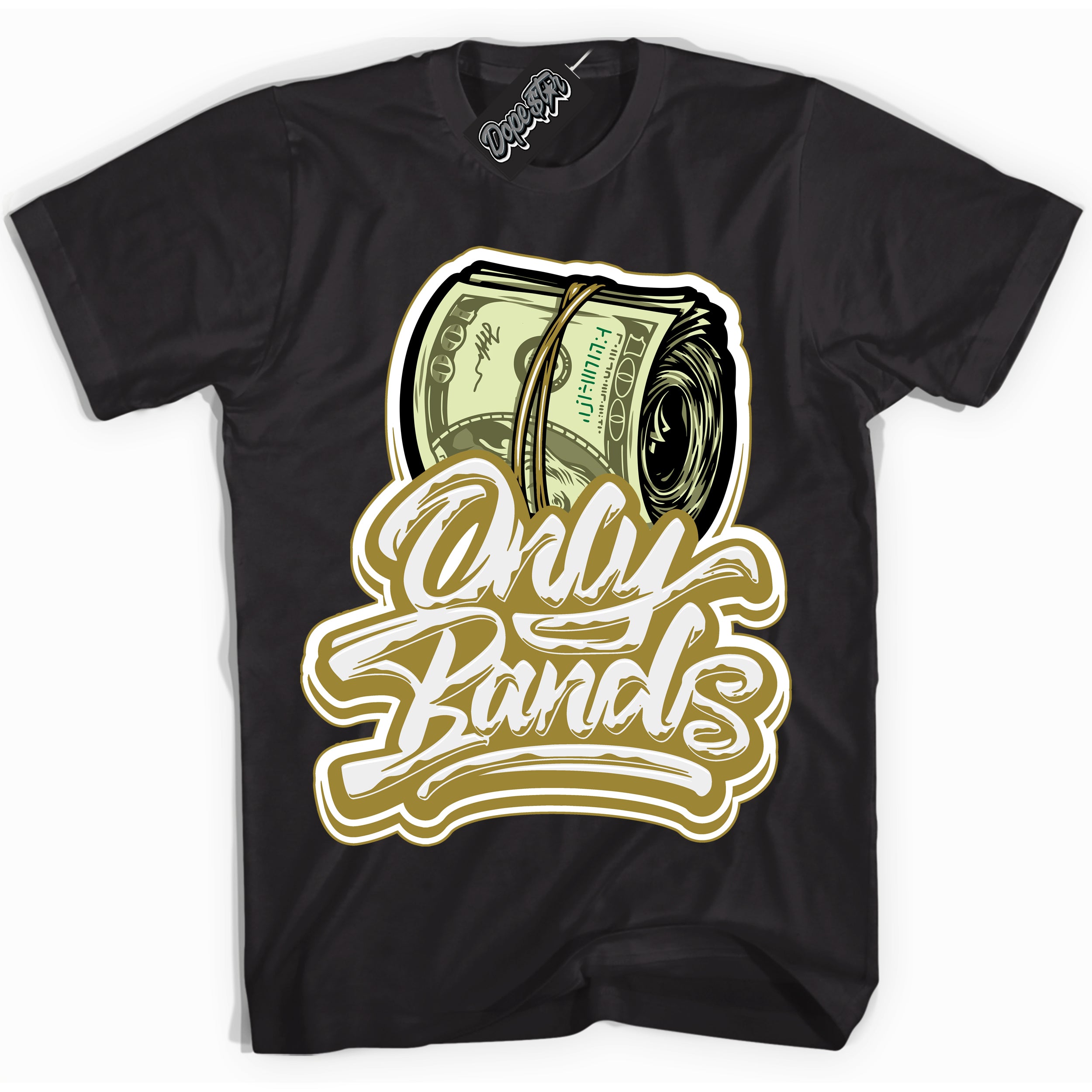 Cool Black Shirt with “ Only Bands ” design that perfectly matches Pacific Moss Dunks.