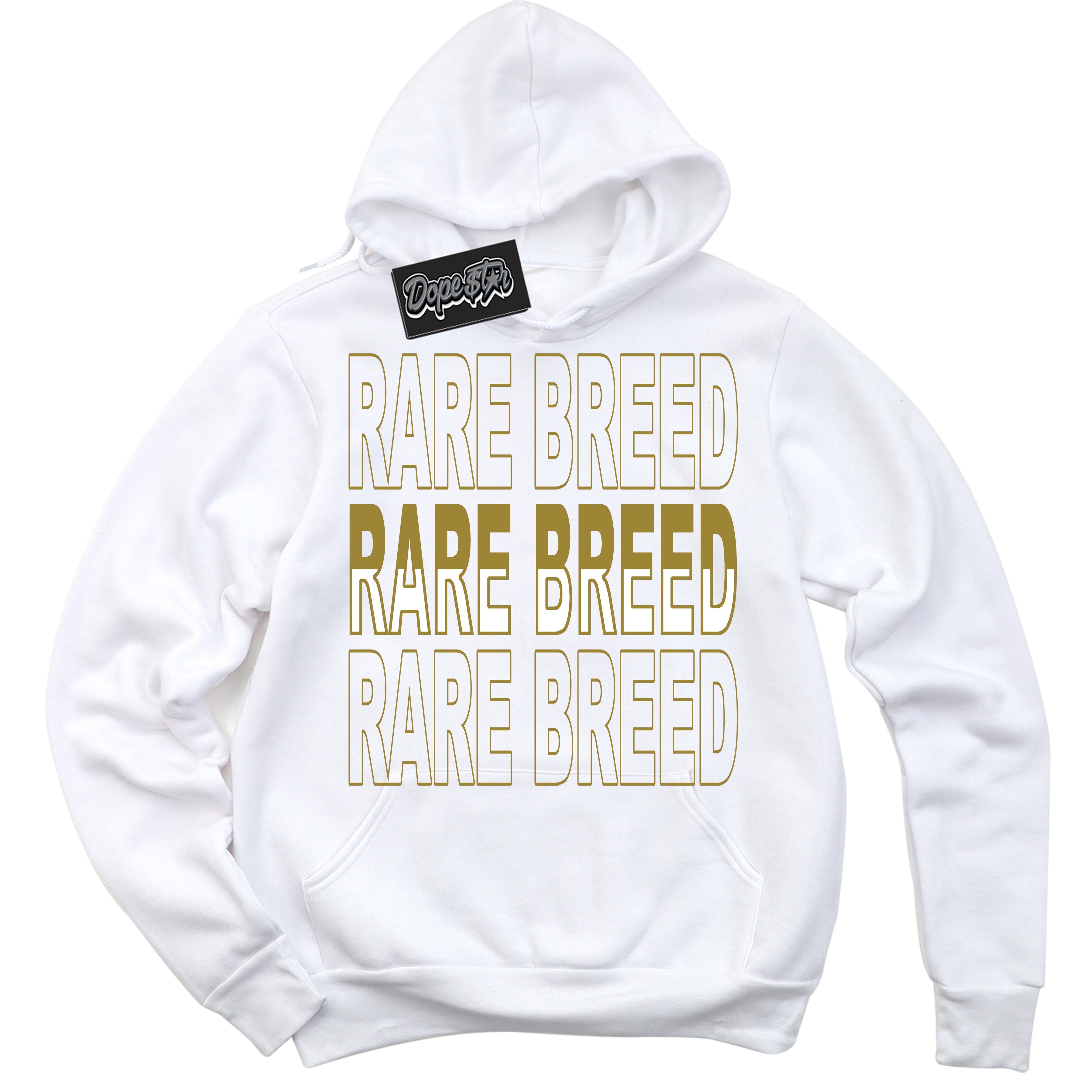 Cool White Hoodie with “ Rare Breed ”  design that Perfectly Matches Pacific Moss Dunks.
