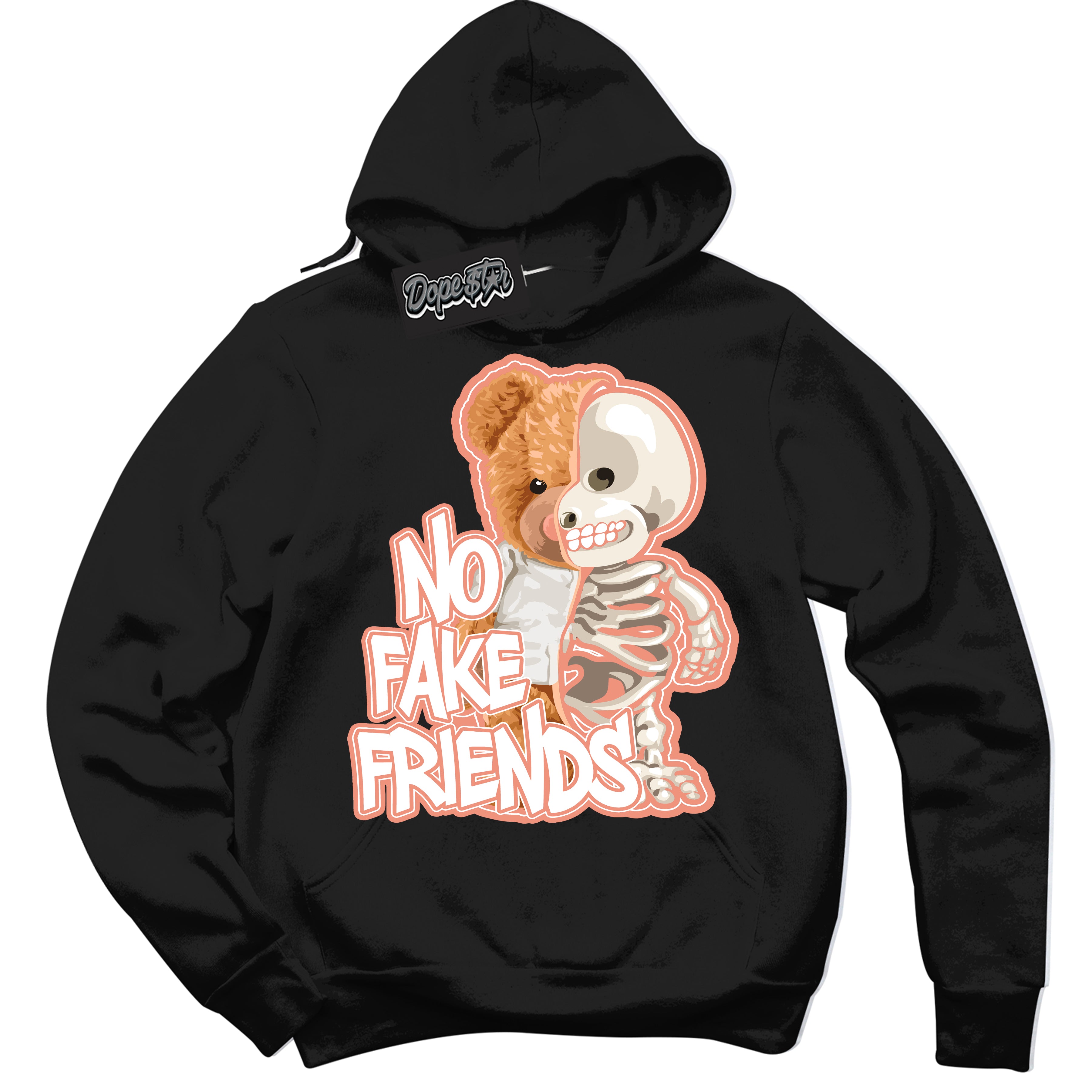 Dunk Low Light Wild Mango 'No Fake Friends' Hoodie – Black Streetwear Sweatshirt | Sneaker Matching Hoodie for Dunk Low Light Wild Mango | Urban Fashion for No Fake Friends | Men's & Women's Streetwear Outfit by Sneaker Shirts Outlet.