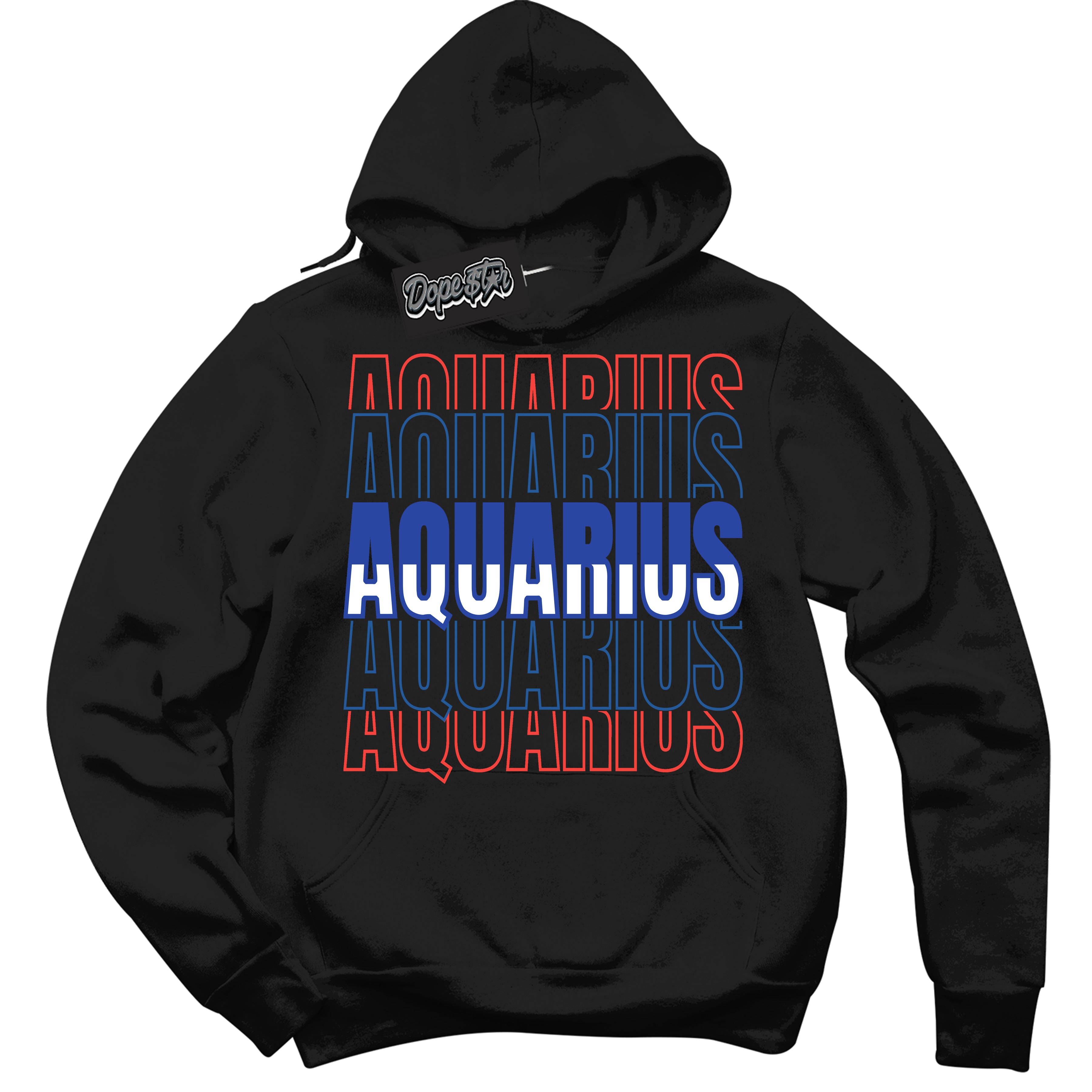 Cool Black Hoodie with “ Aquarius '' design that Perfectly Matches Ultramarine 180s Sneakers.