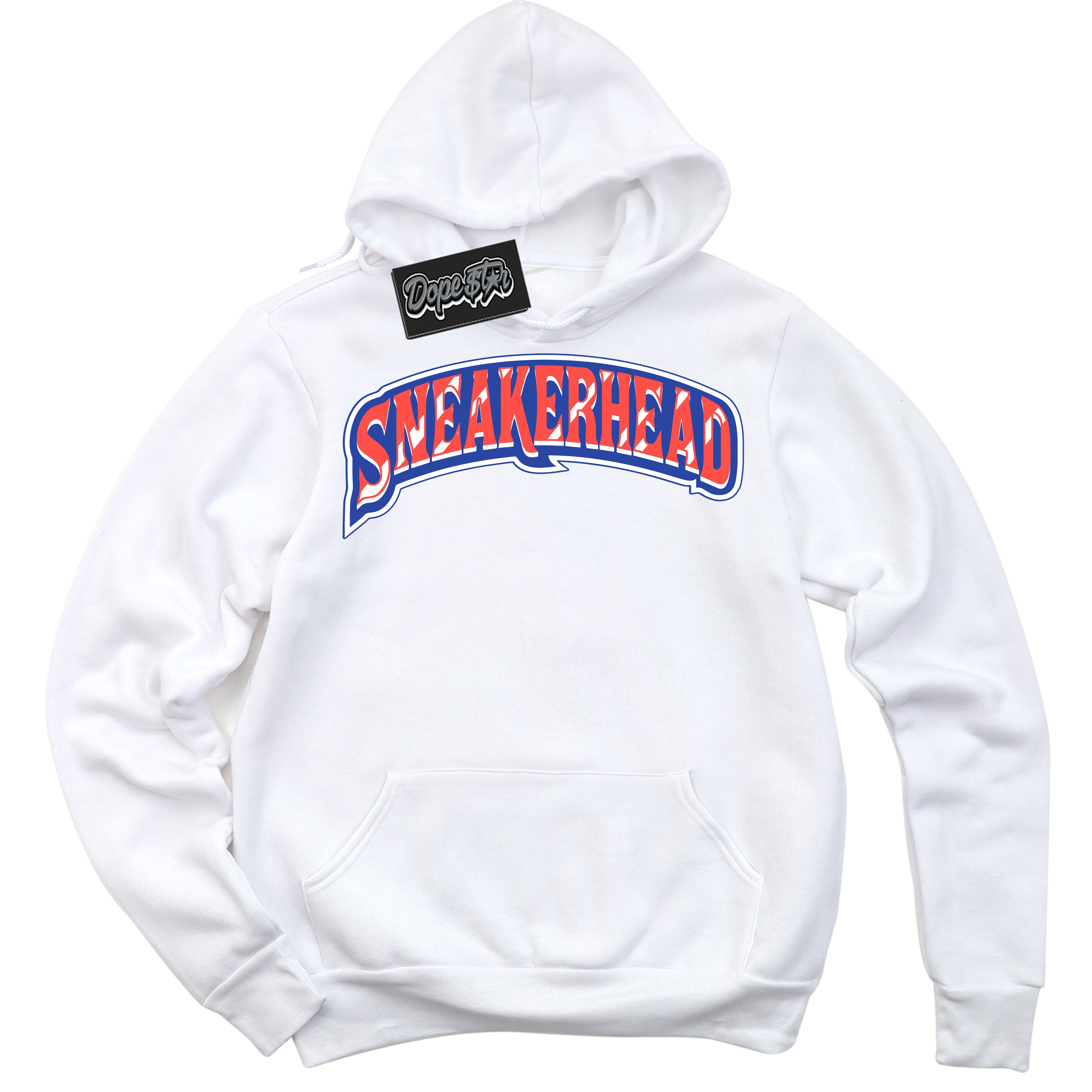 Cool White Hoodie with “ Sneakerhead '' design that Perfectly Matches Ultramarine 180s Sneakers.
