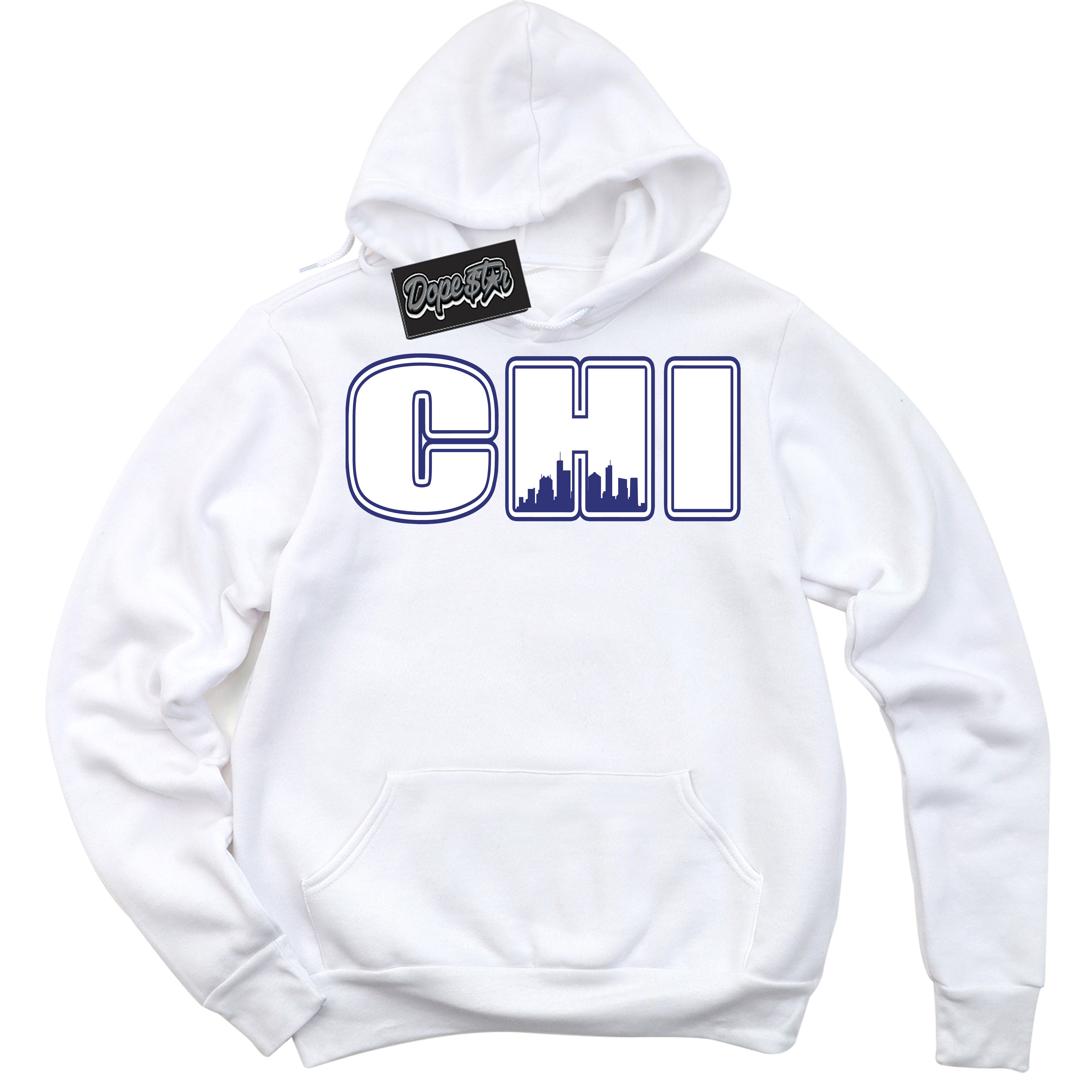 Cool White Hoodie with “ Chicago ”  design that Perfectly Matches Concord Dunk.