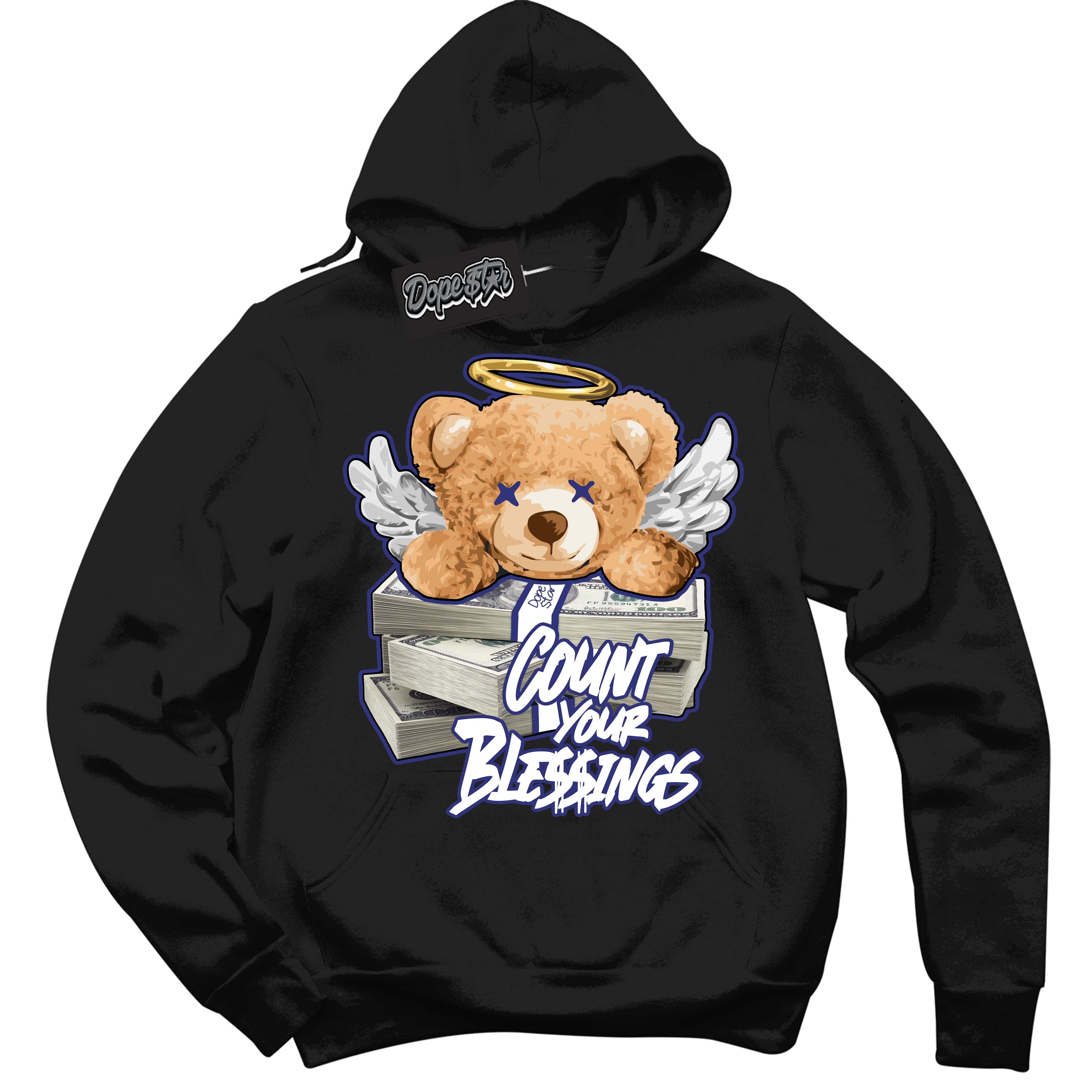 Cool Black Hoodie with “ Count Your Blessings ”  design that Perfectly Matches Concord Dunk.