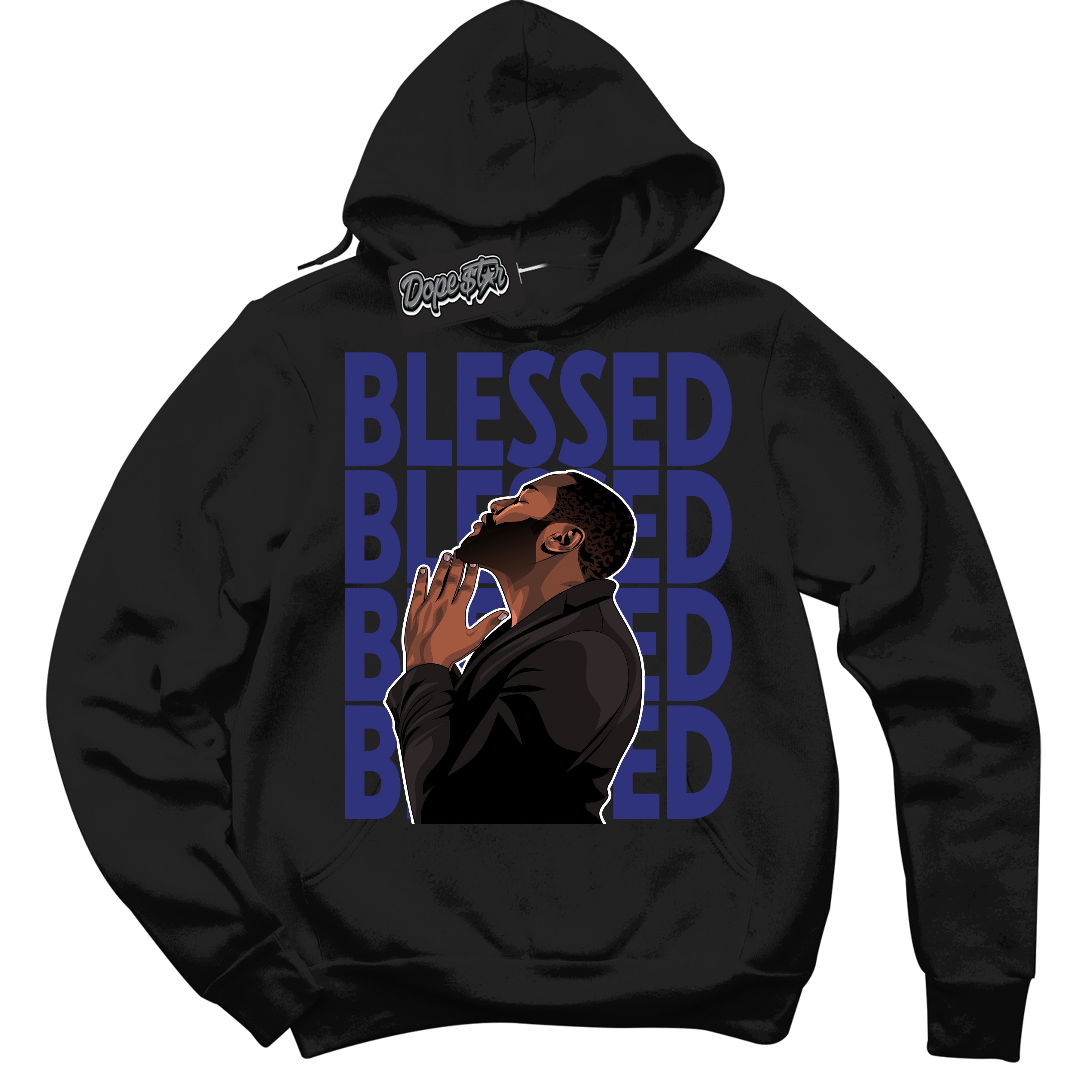 Cool Black Hoodie with “ God Blessed ”  design that Perfectly Matches Concord Dunk.