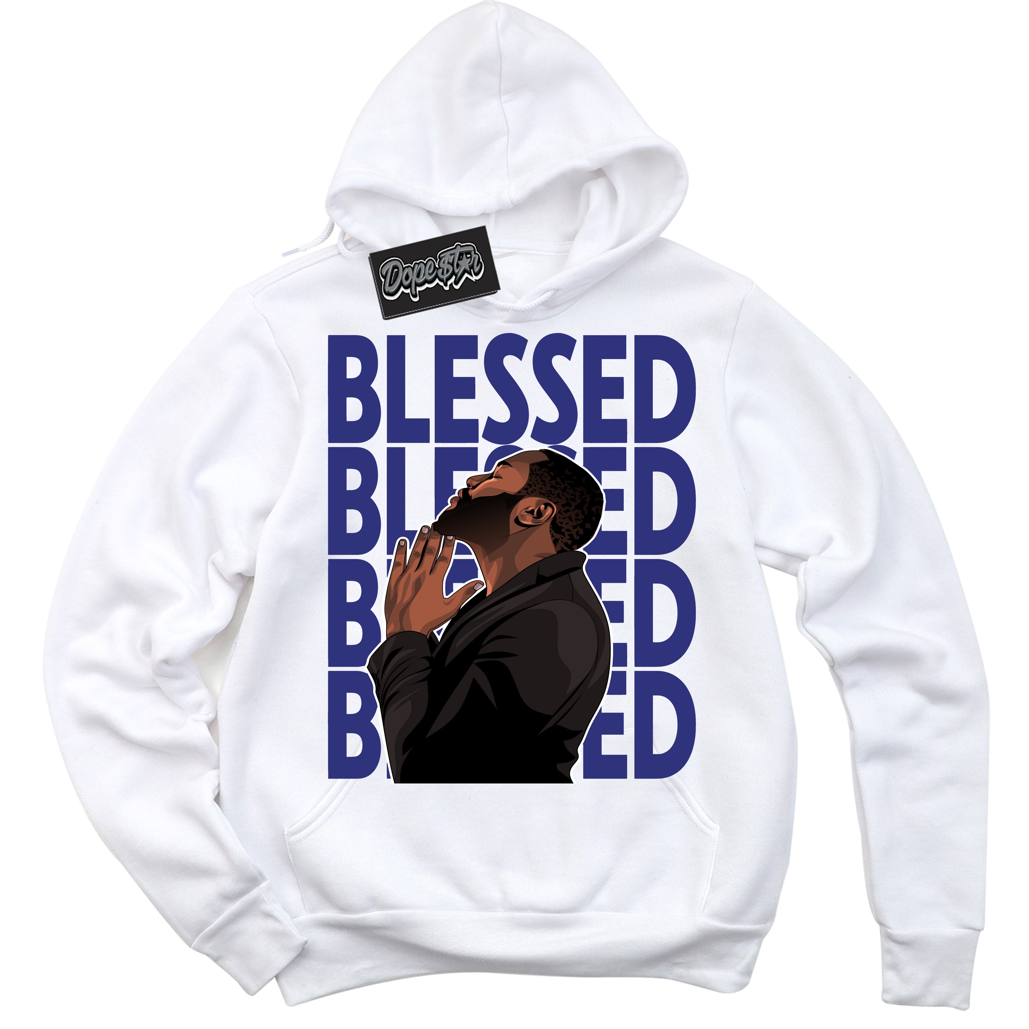 Cool White Hoodie with “ God Blessed ”  design that Perfectly Matches Concord Dunk.