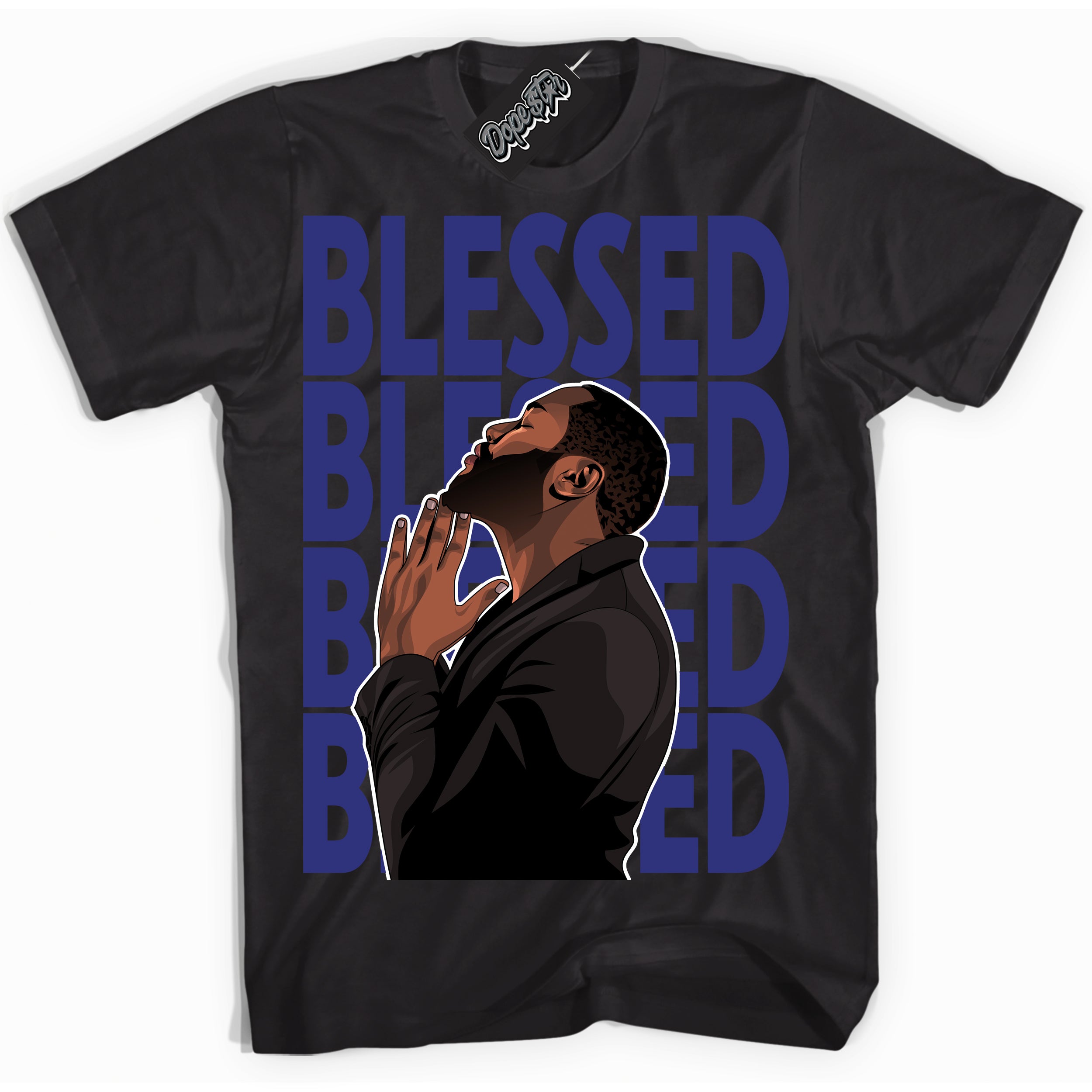 Cool Black Shirt with “ God Blessed ” design that perfectly matches Concord Dunk.