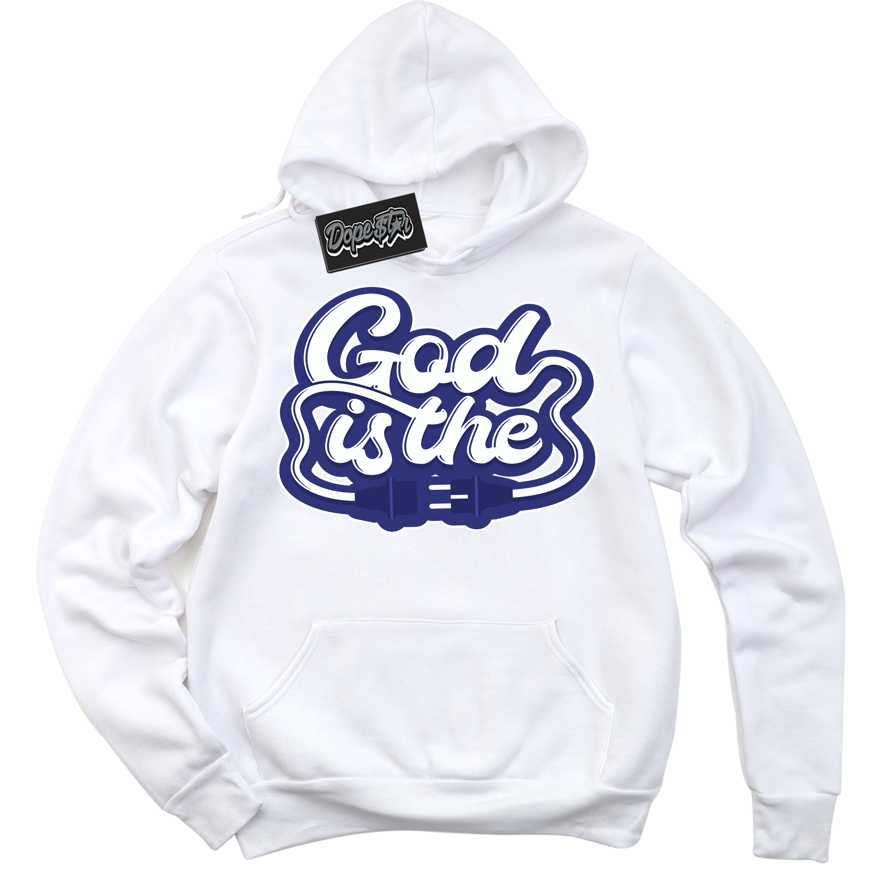 Cool White Hoodie with “ God Is The ”  design that Perfectly Matches Concord Dunk.