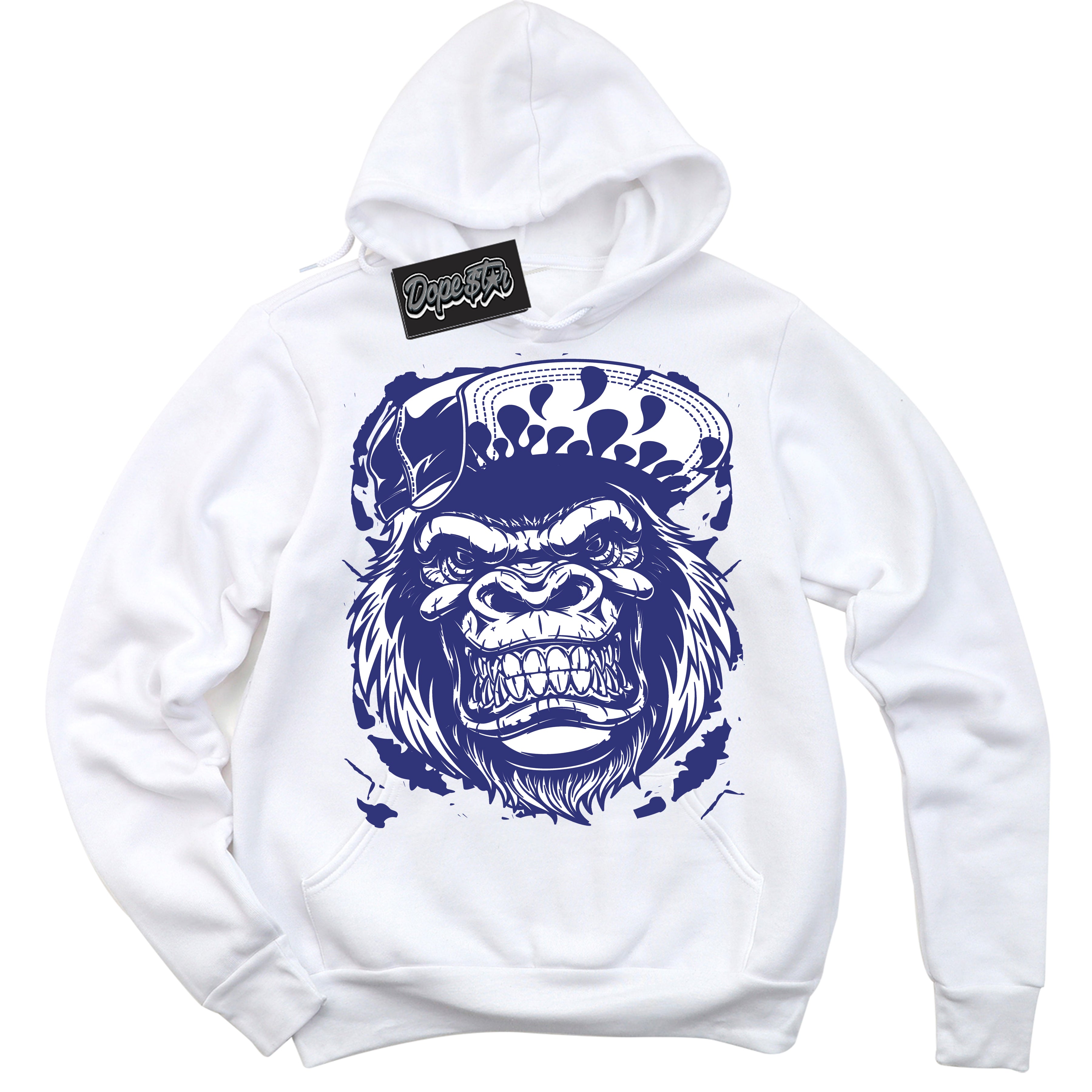 Cool White Hoodie with “ Gorilla Beast ”  design that Perfectly Matches Concord Dunk.