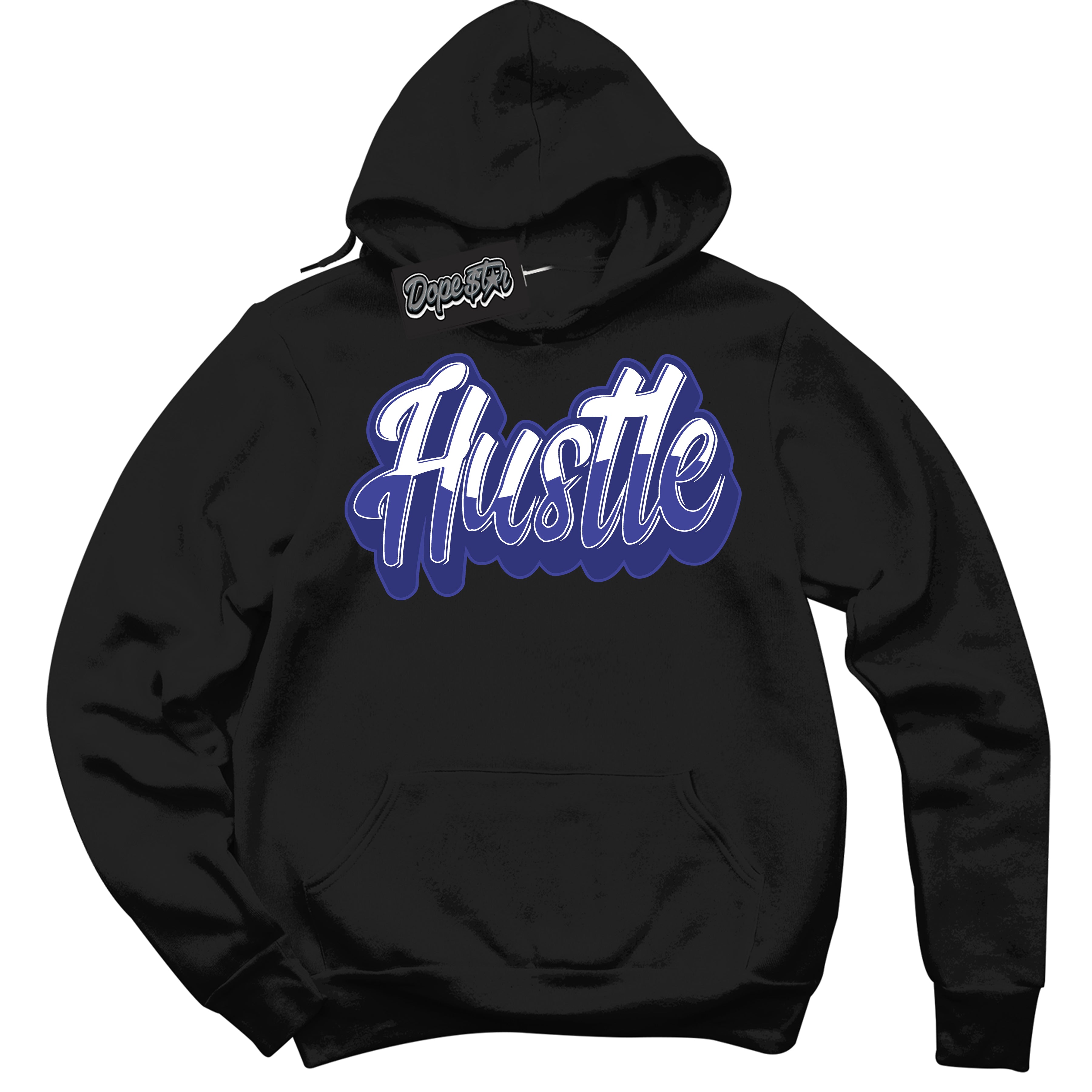 Cool Black Hoodie with “ Hustle ”  design that Perfectly Matches Concord Dunk.