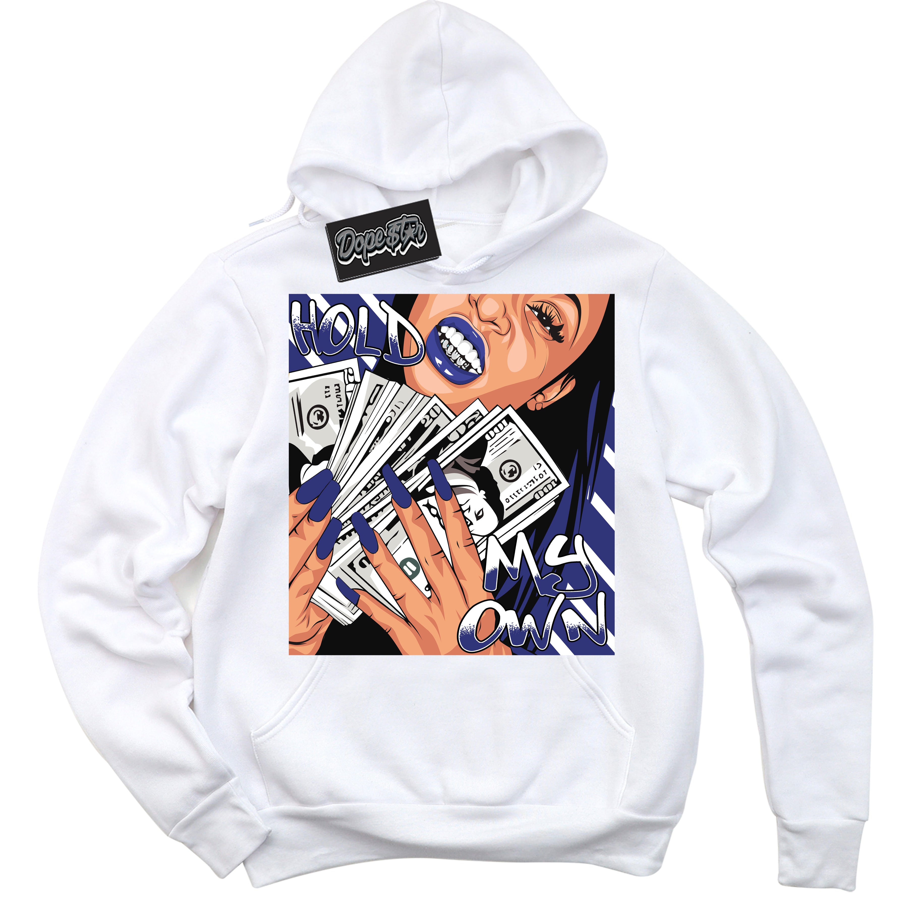 Cool White Hoodie with “ Hold My Own ”  design that Perfectly Matches Concord Dunk.