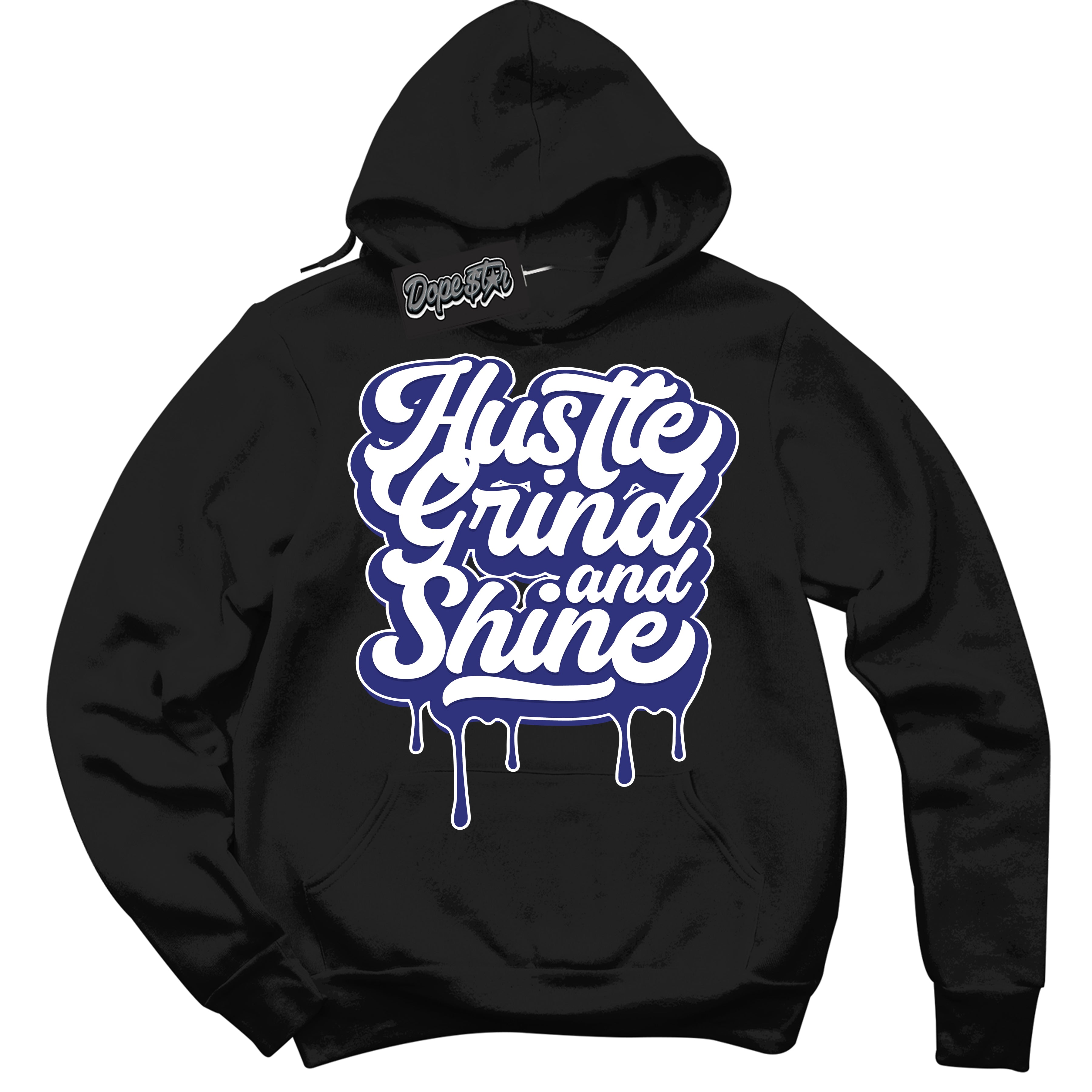 Cool Black Hoodie with “ Hustle Grind And Shine ”  design that Perfectly Matches Concord Dunk.