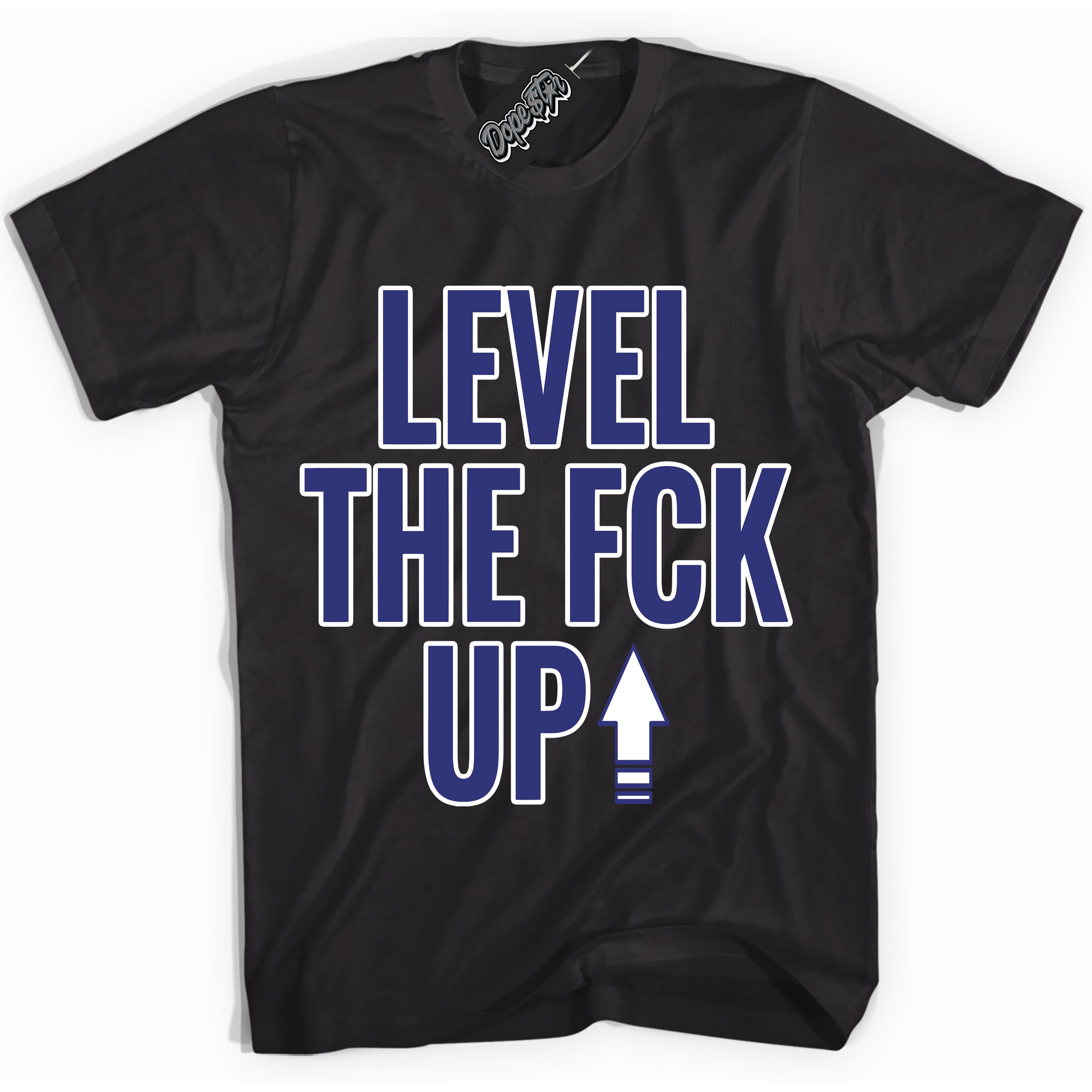 Cool Black Shirt with “ Level The Fck Up ” design that perfectly matches Concord Dunk.