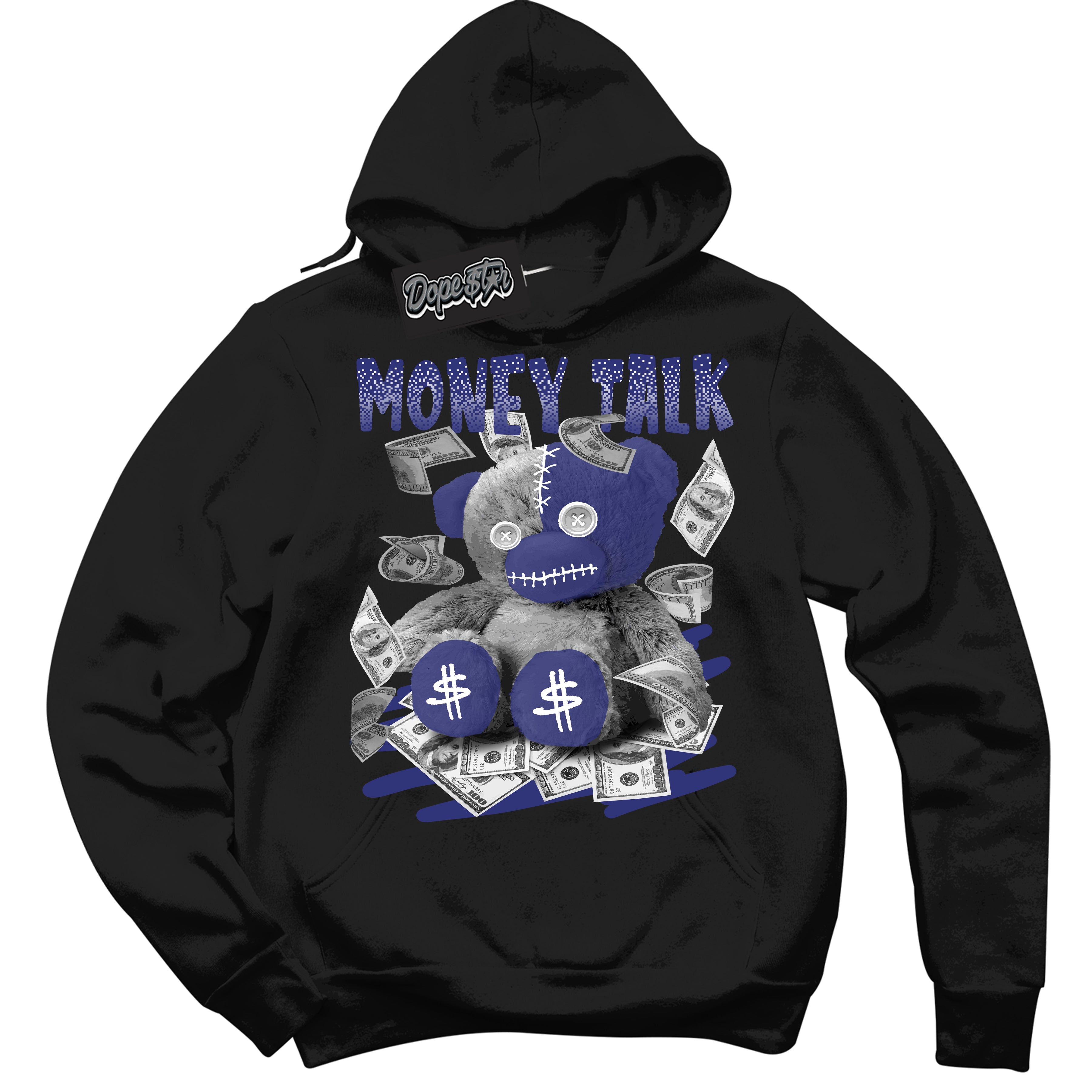 Cool Black Hoodie with “ Money Talk Bear ”  design that Perfectly Matches Concord Dunk.