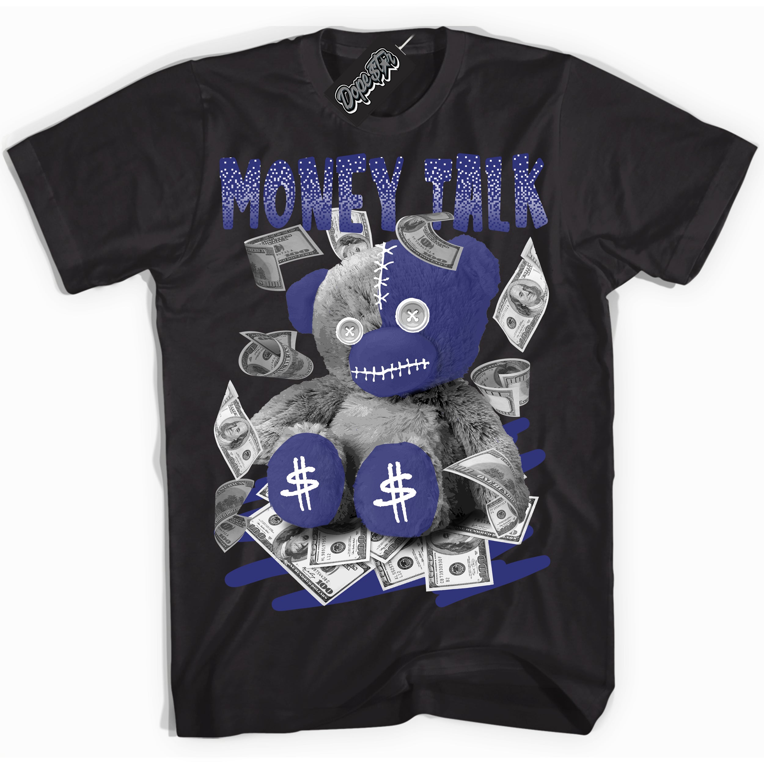 Cool Black Shirt with “ Money Talk Bear ” design that perfectly matches Concord Dunk.