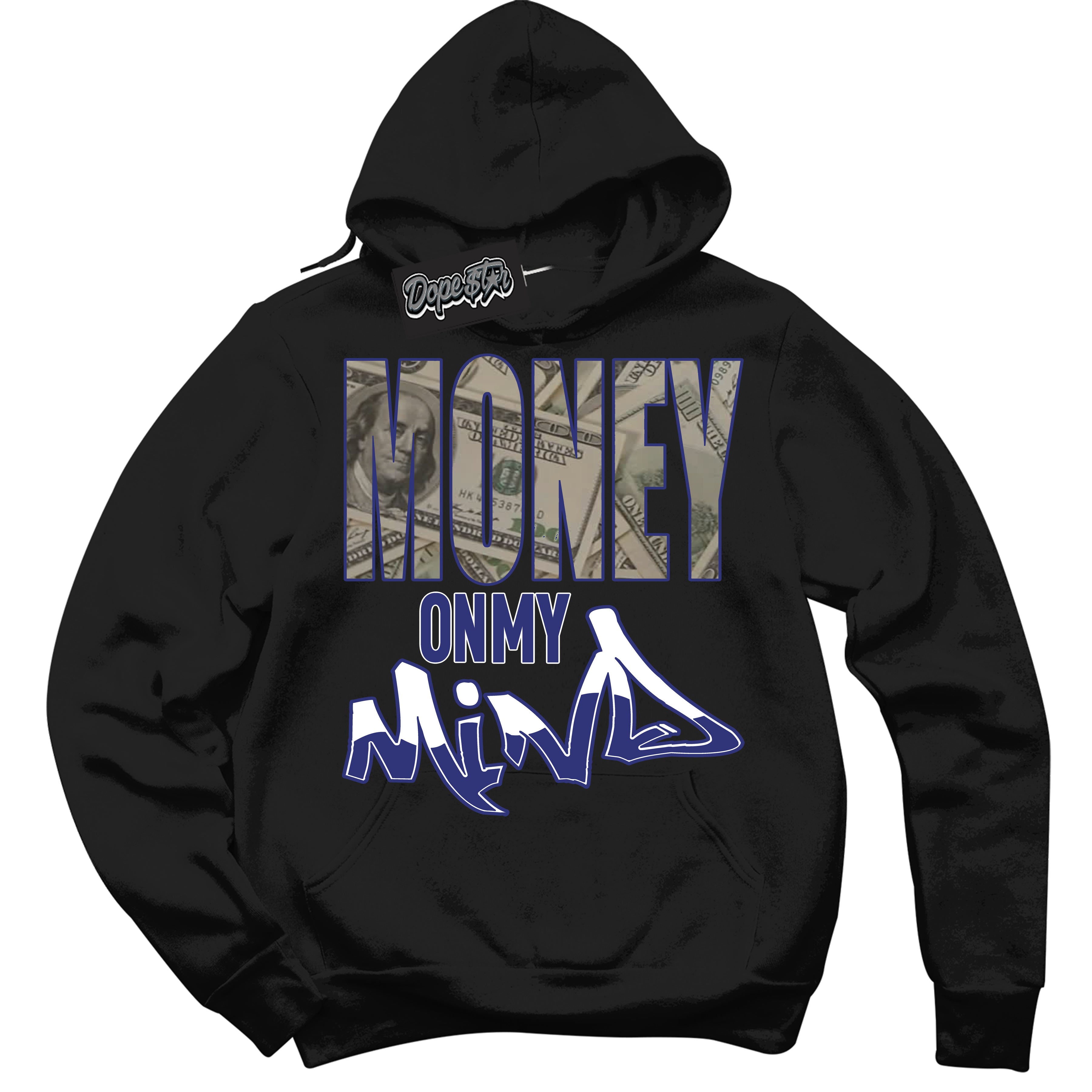 Cool Black Hoodie with “ Money On My Mind ”  design that Perfectly Matches Concord Dunk.
