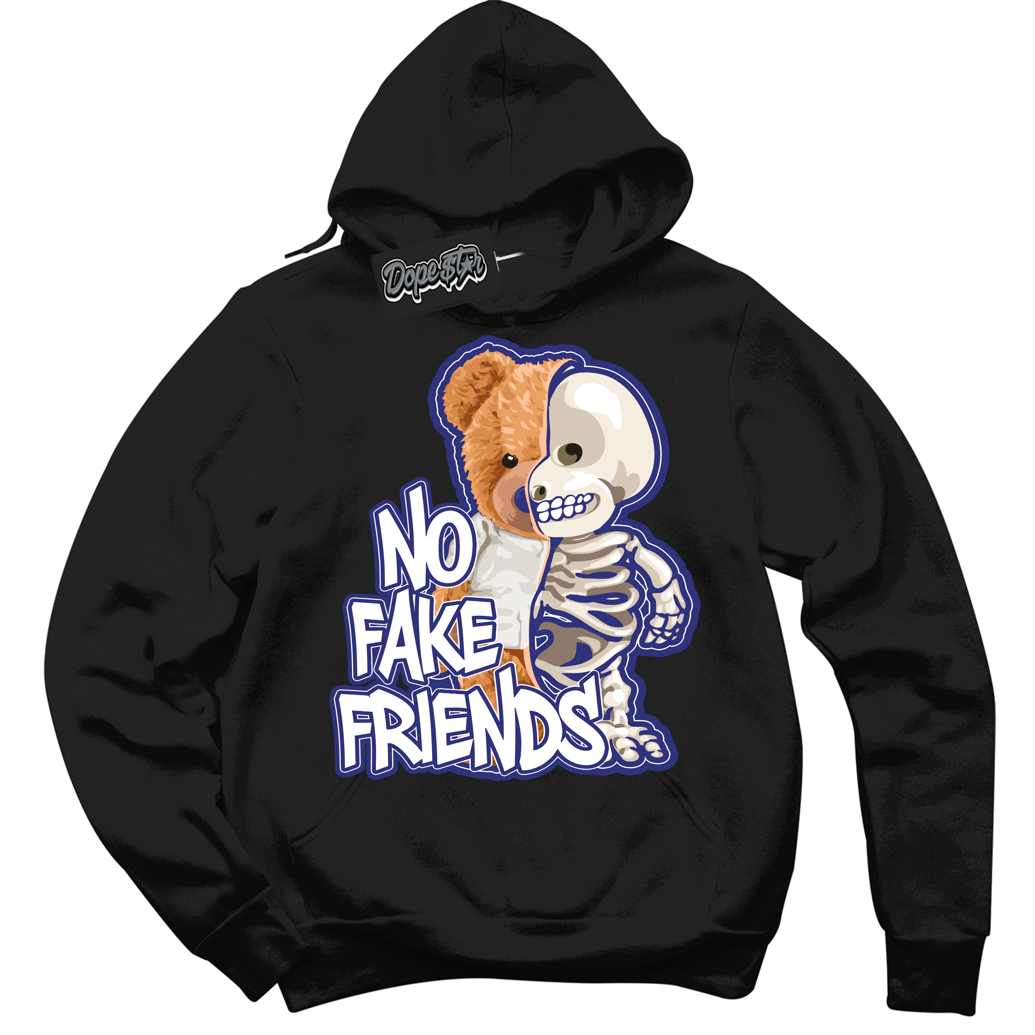 Cool Black Hoodie with “ No Fake Friends ”  design that Perfectly Matches Concord Dunk.
