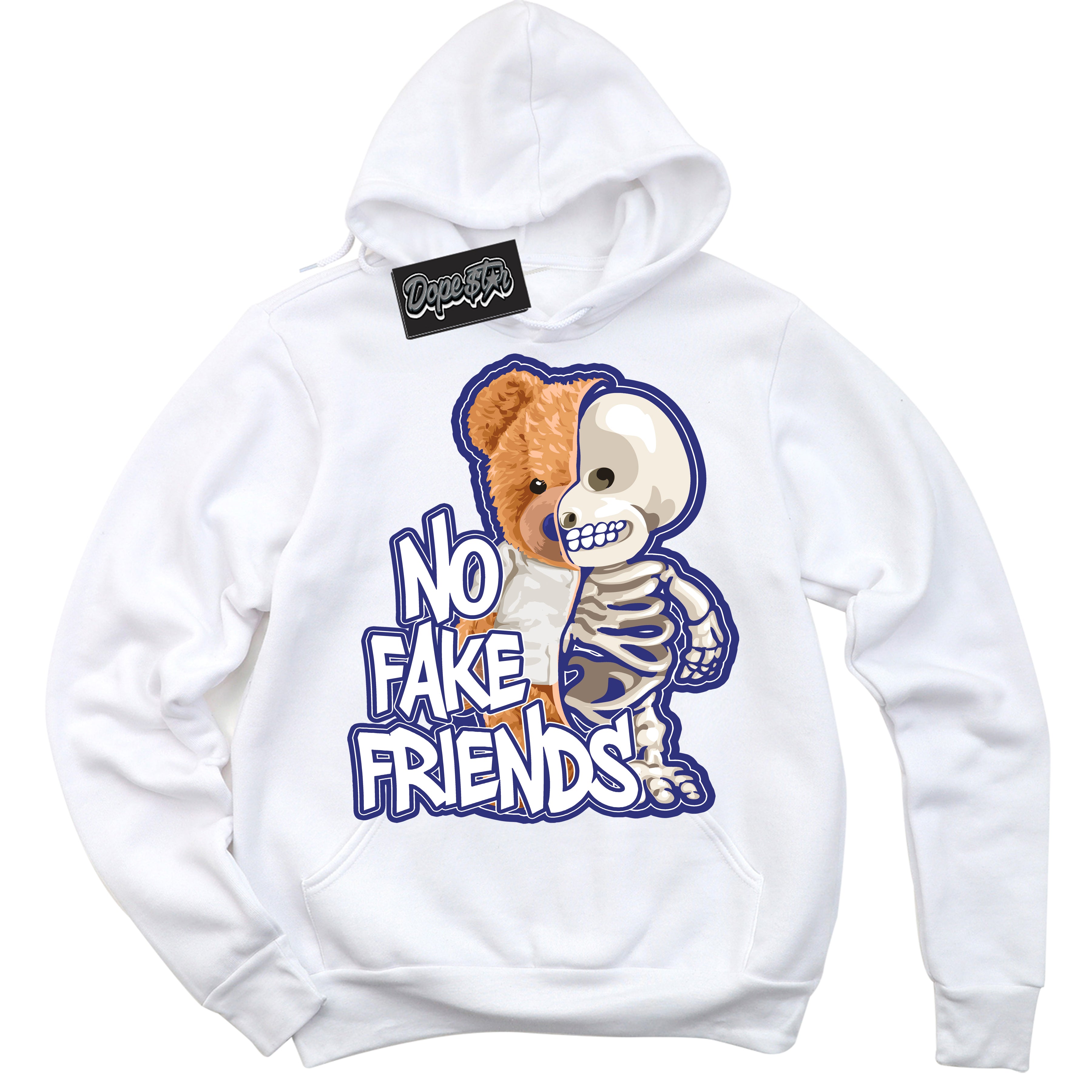 Cool White Hoodie with “ No Fake Friends ”  design that Perfectly Matches Concord Dunk.