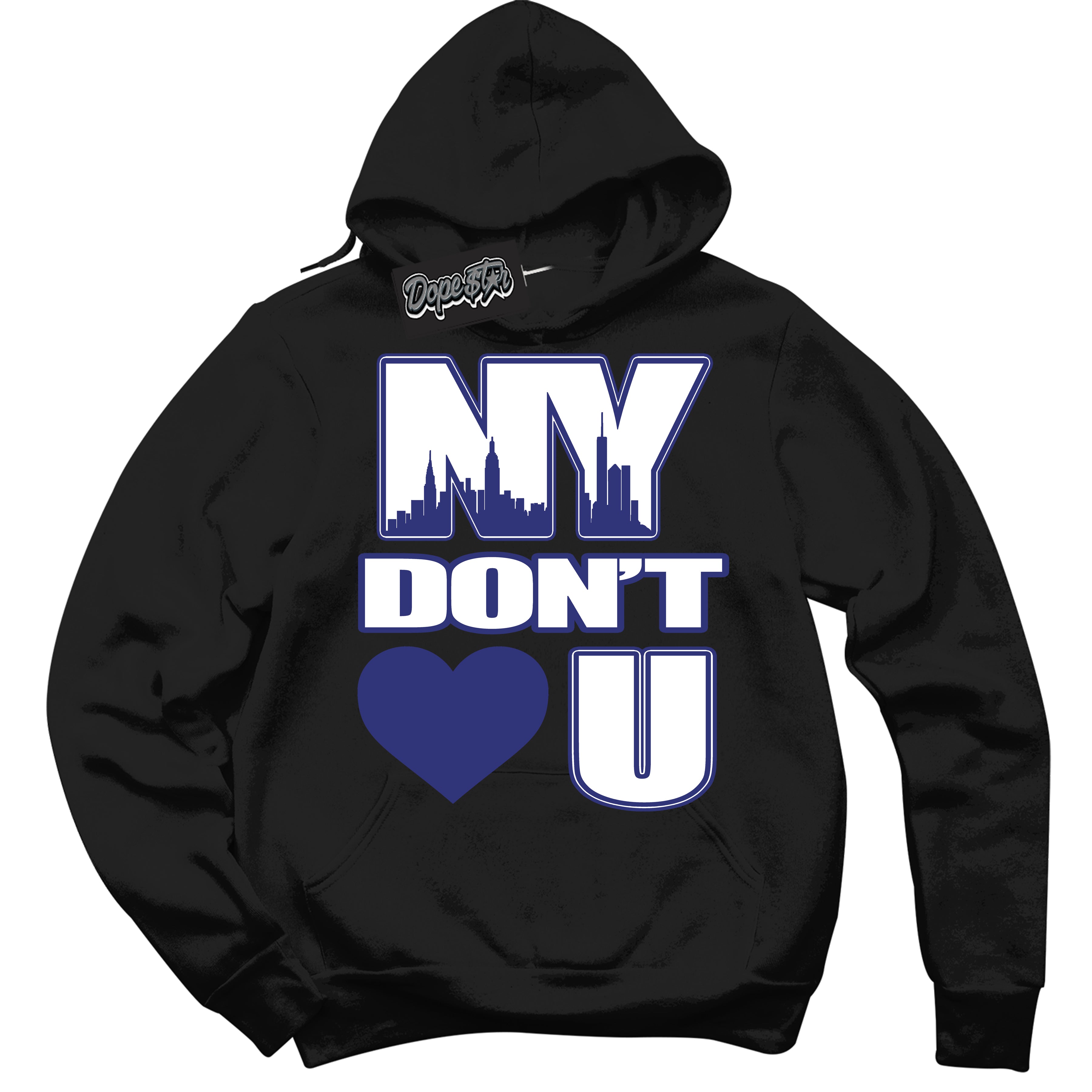Cool Black Hoodie with “ NY Don't Love You ”  design that Perfectly Matches Concord Dunk.