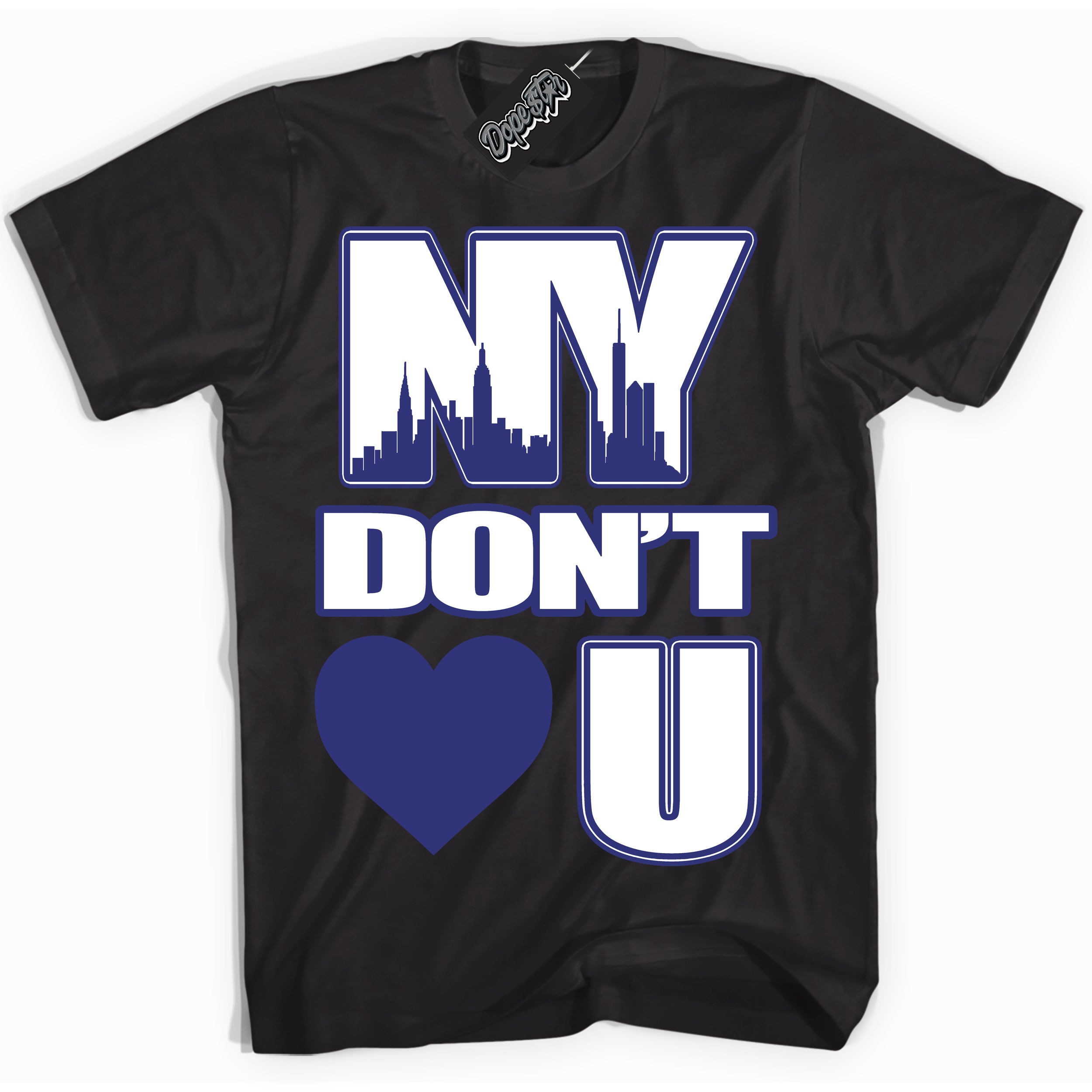 Cool Black Shirt with “ NY Don't Love You ” design that perfectly matches Concord Dunk.