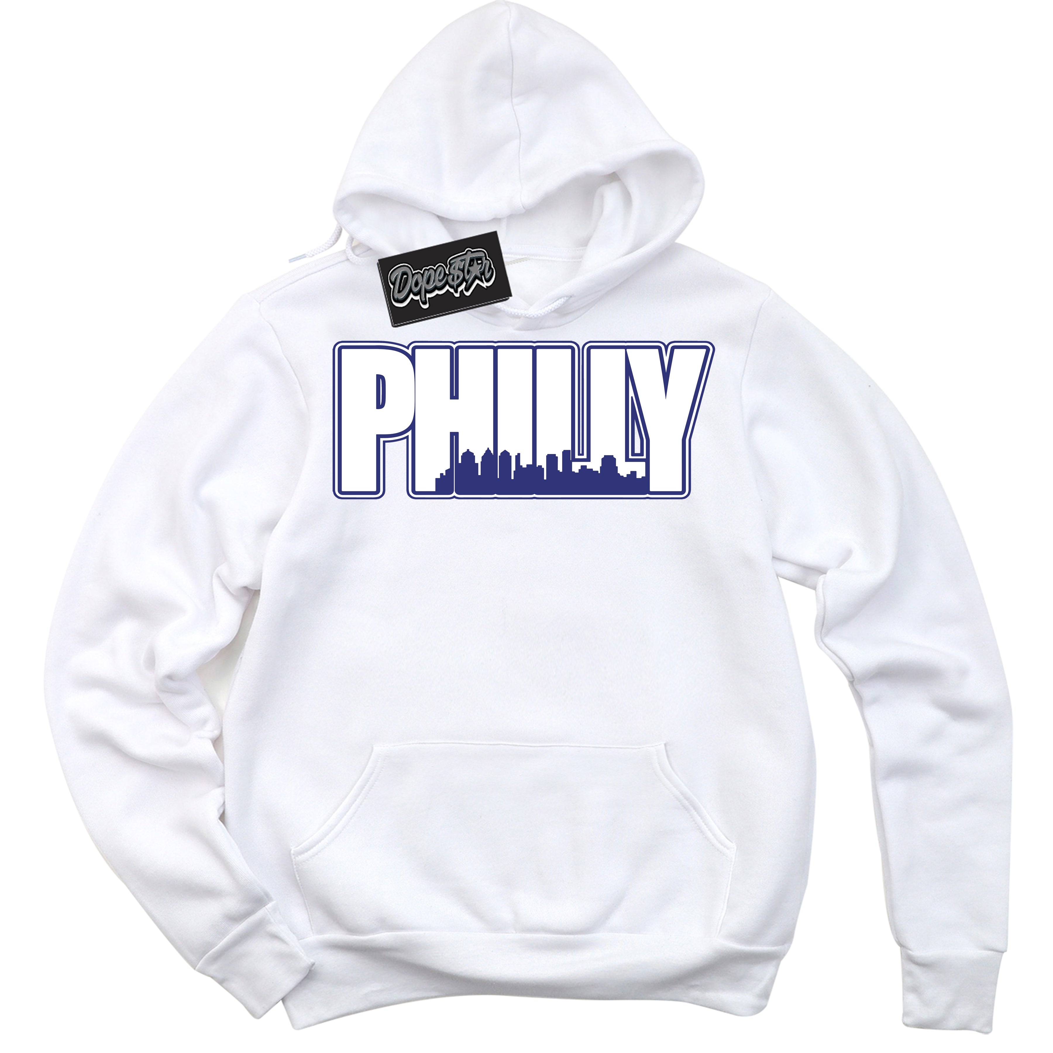 Cool White Hoodie with “ Philly ”  design that Perfectly Matches Concord Dunk.