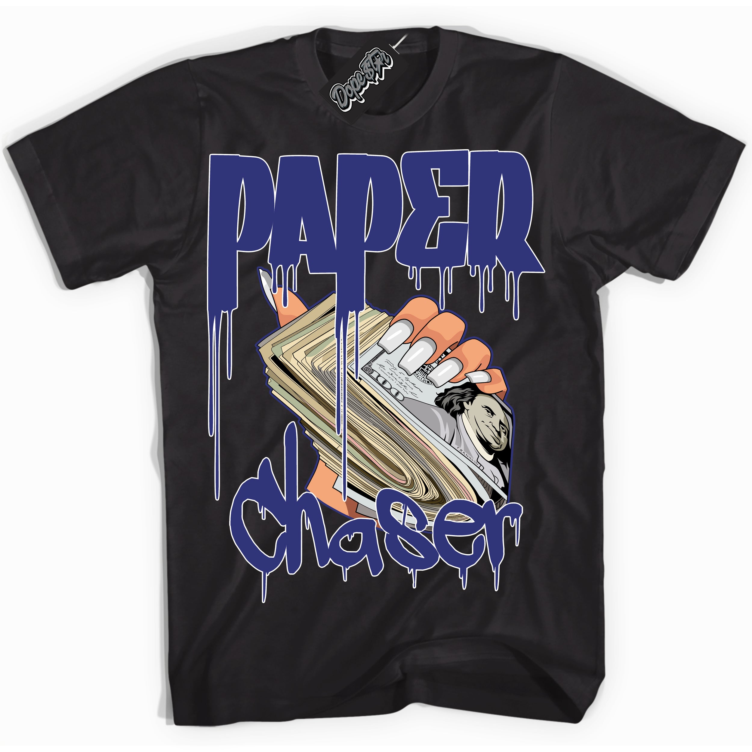 Cool Black Shirt with “ Paper Chaser ” design that perfectly matches Concord Dunk.