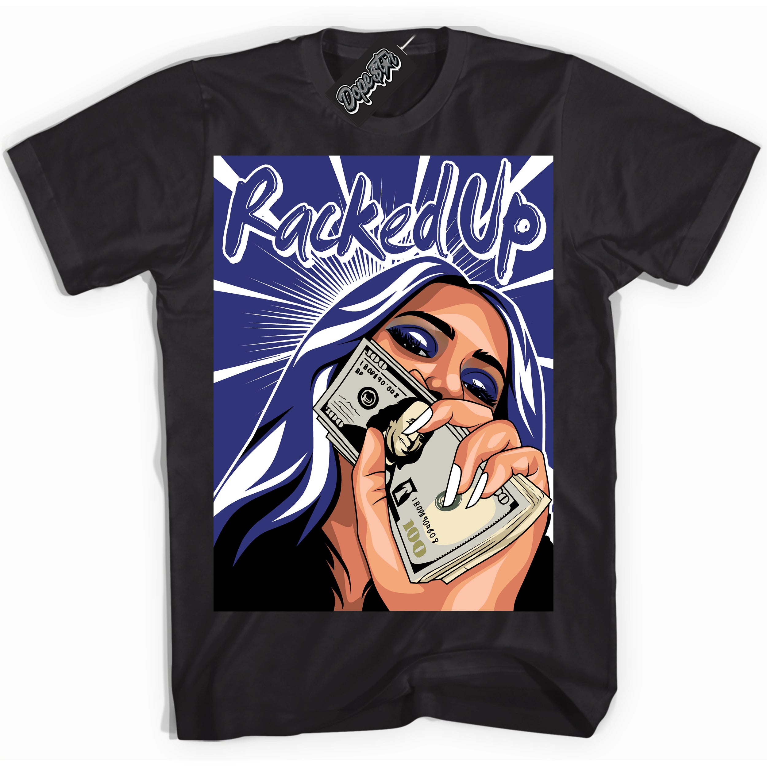 Cool Black Shirt with “ Racked Up ” design that perfectly matches Concord Dunk.