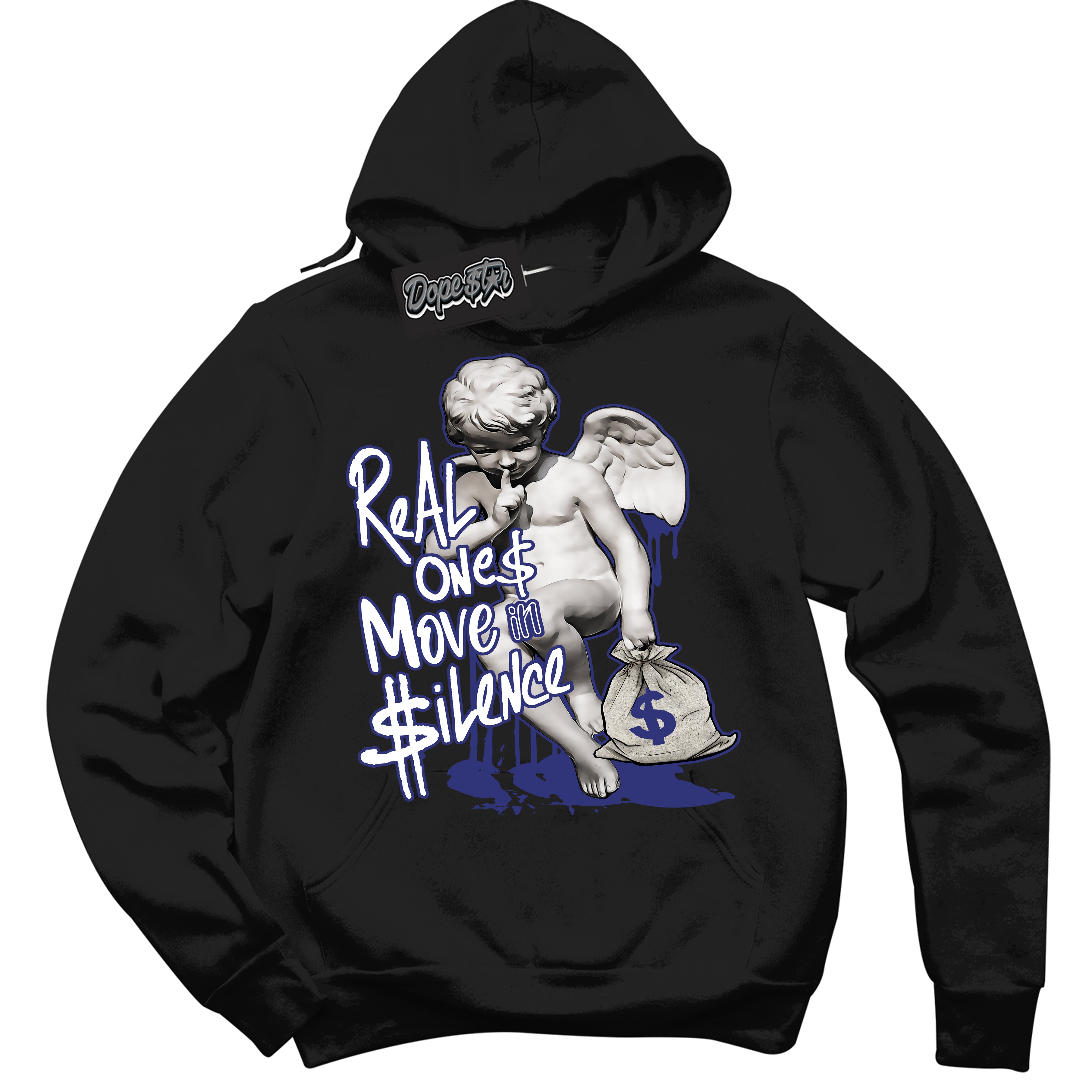 Cool Black Hoodie with “ Real Ones Cherub ”  design that Perfectly Matches Concord Dunk.