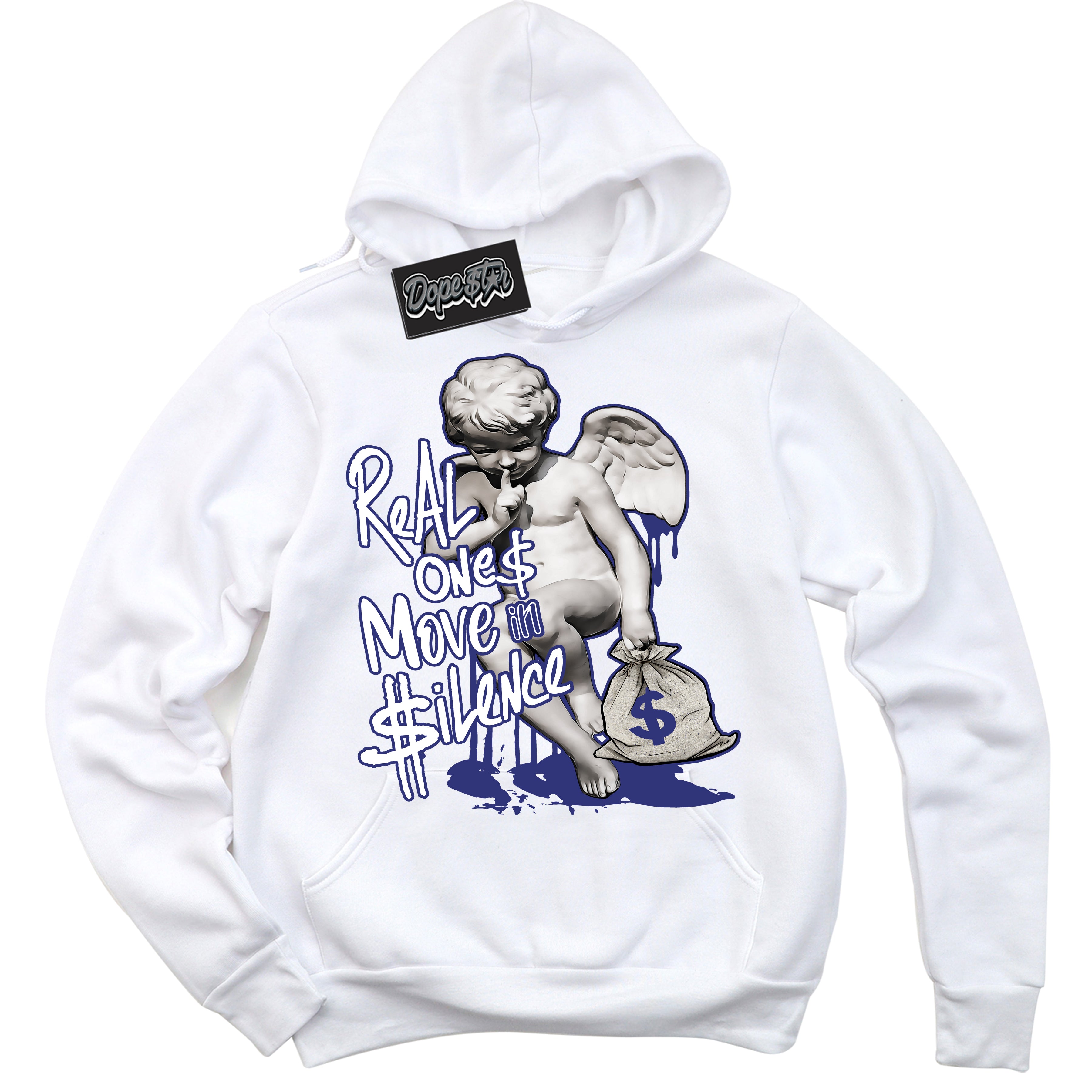 Cool White Hoodie with “ Real Ones Cherub ”  design that Perfectly Matches Concord Dunk.