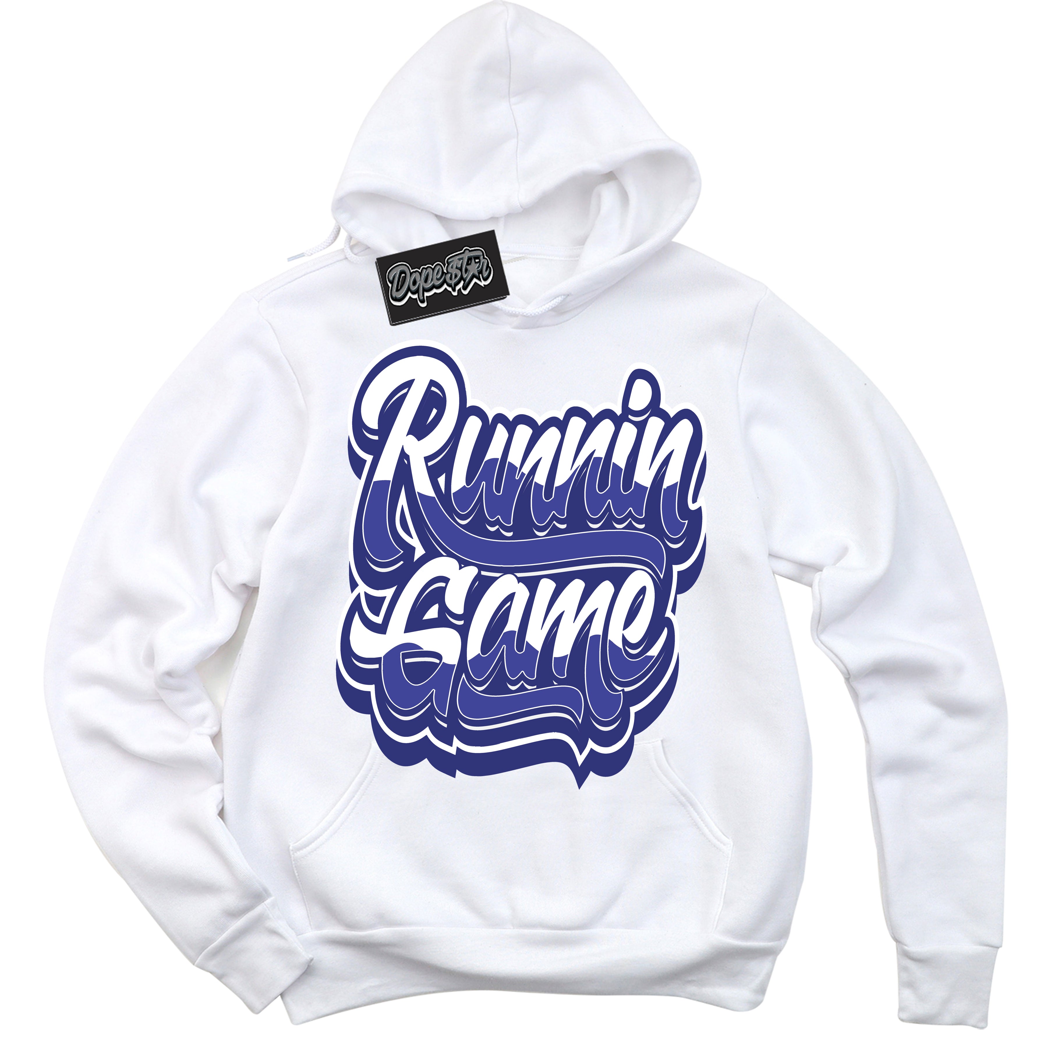 Cool White Hoodie with “ Running Game ”  design that Perfectly Matches Concord Dunk.