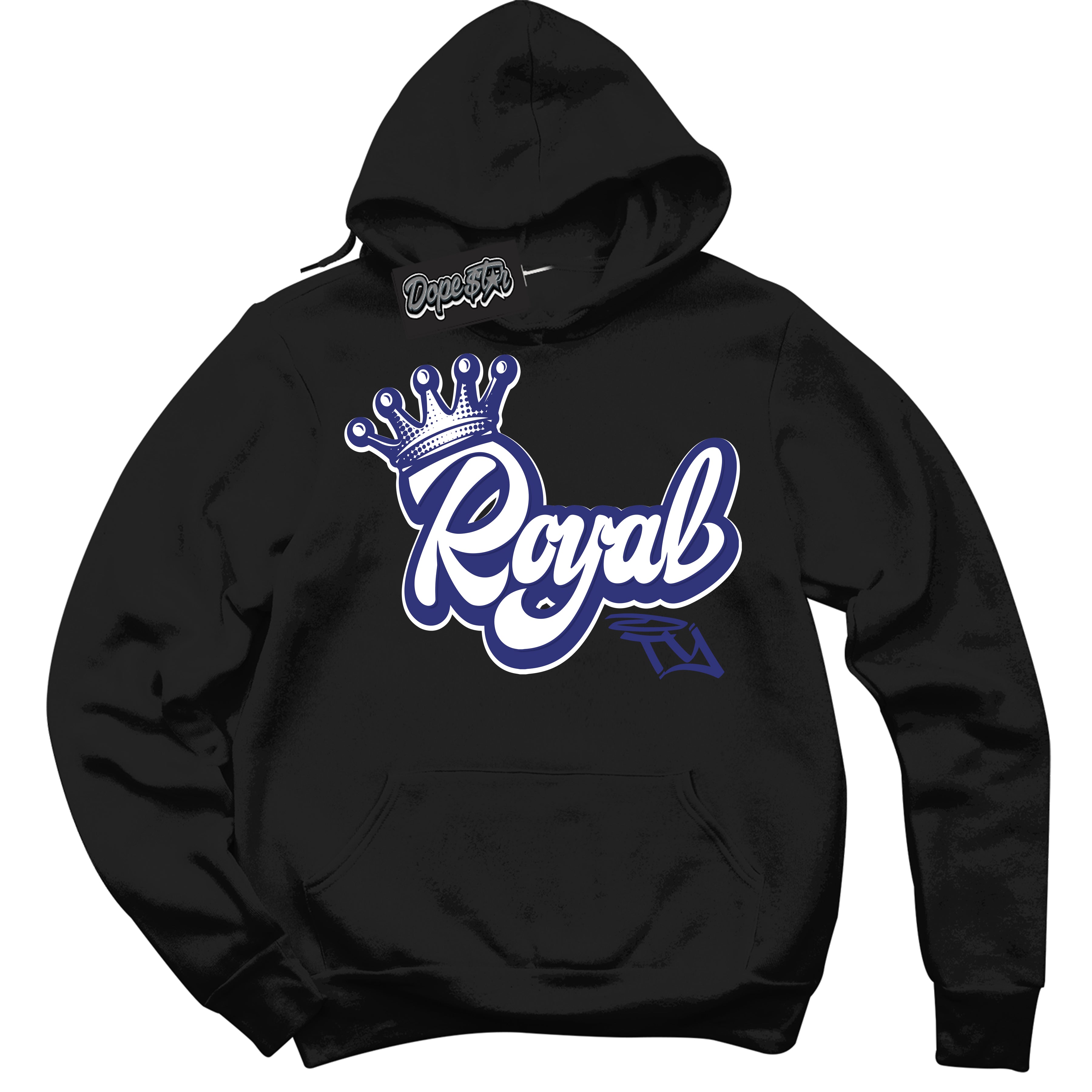 Cool Black Hoodie with “ Royalty ”  design that Perfectly Matches Concord Dunk.