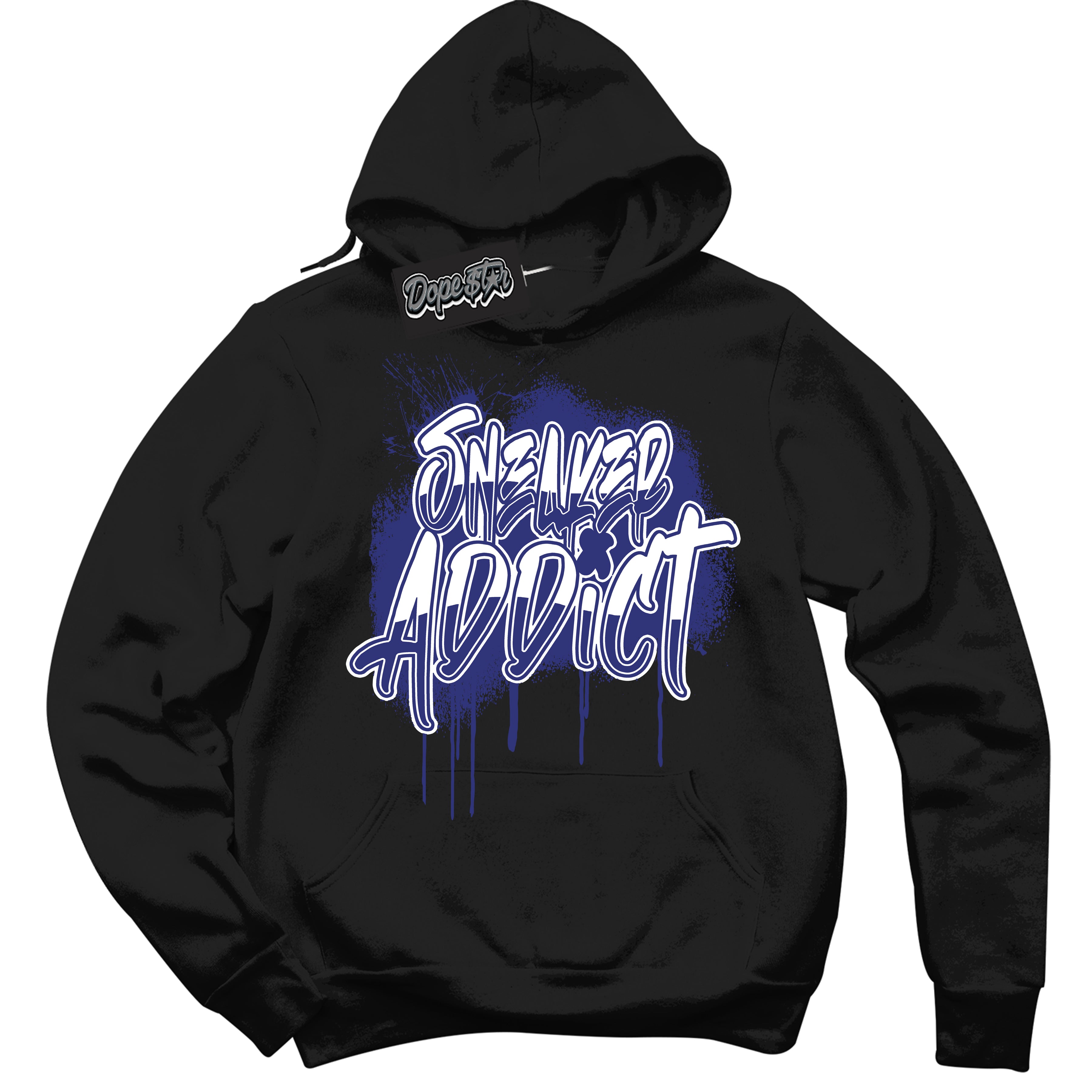 Cool Black Hoodie with “ Sneaker Addict ”  design that Perfectly Matches Concord Dunk.