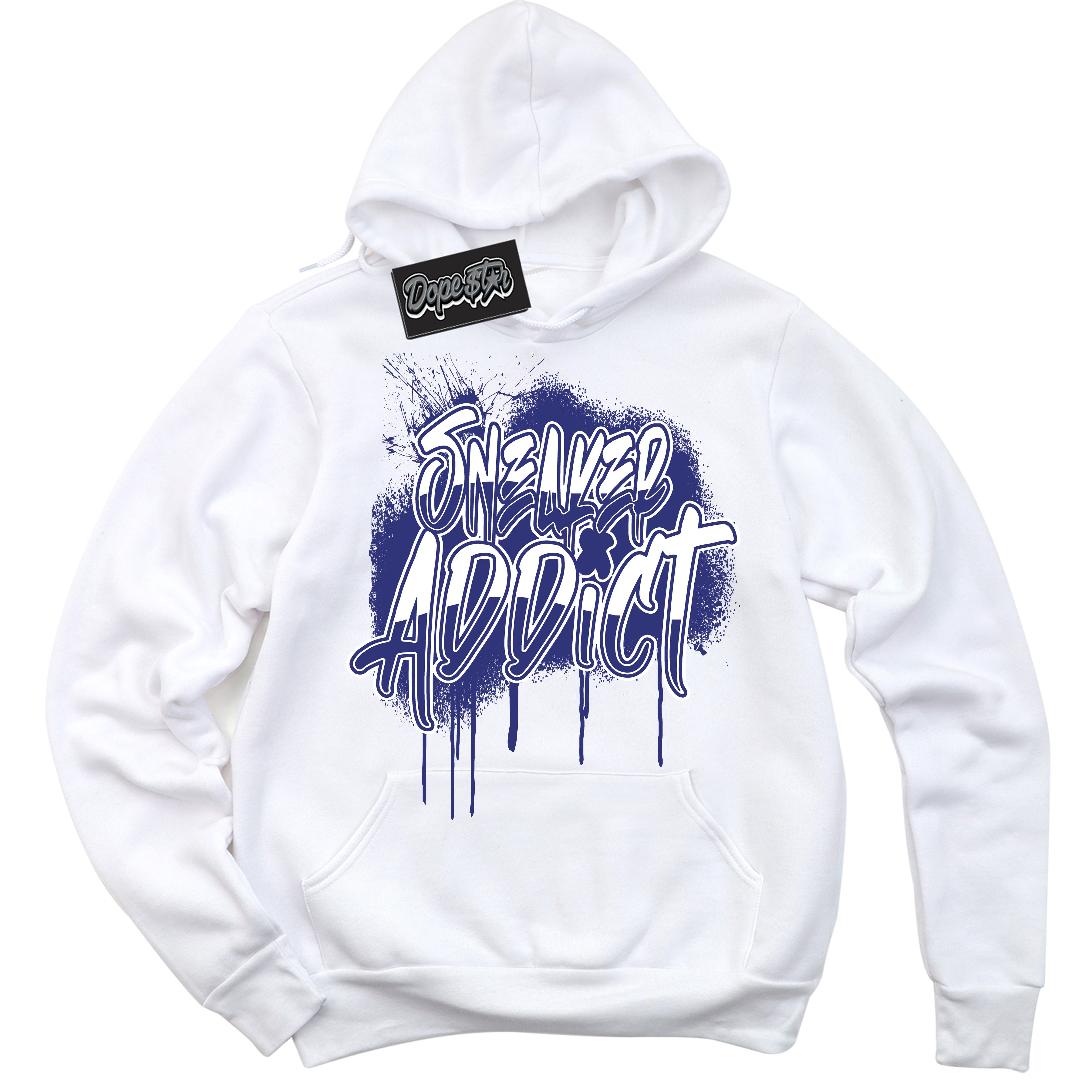 Cool White Hoodie with “ Sneaker Addict ”  design that Perfectly Matches Concord Dunk.