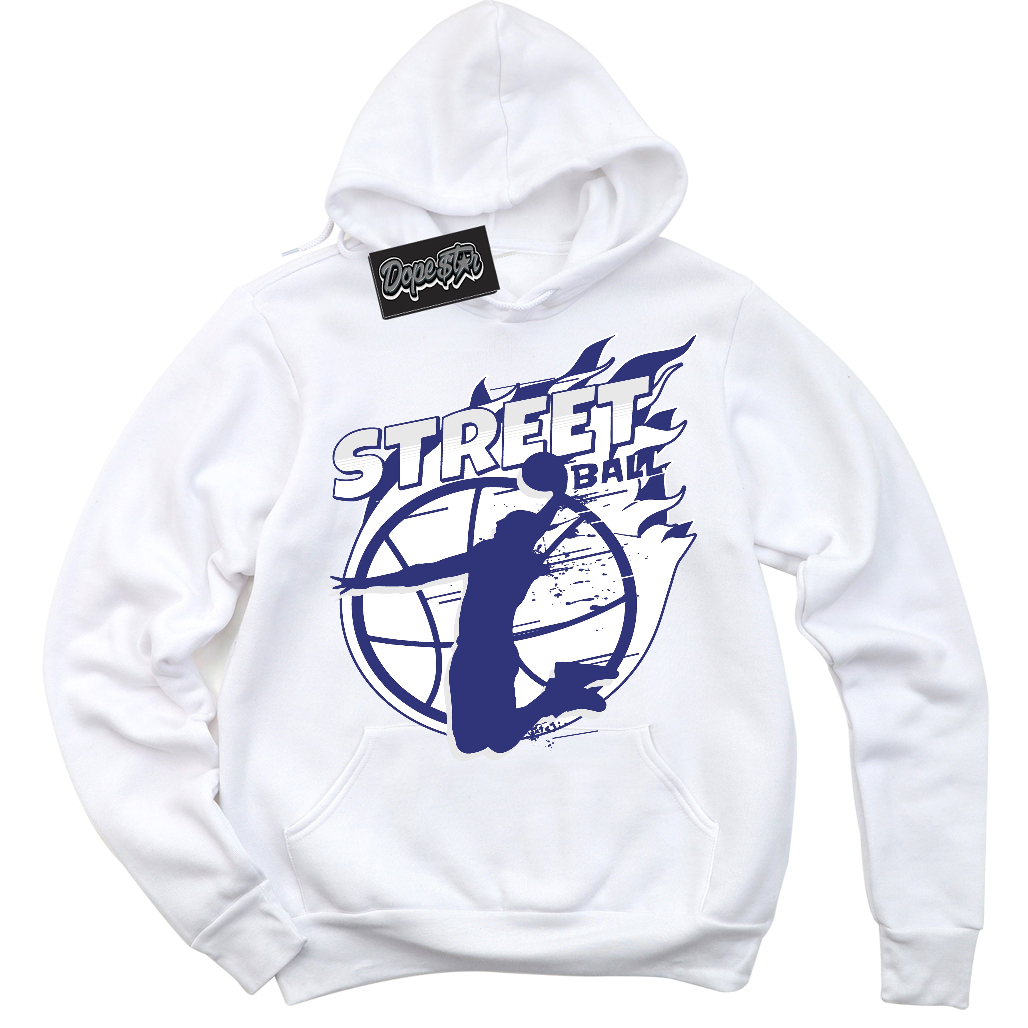 Cool White Hoodie with “ Street Ball ”  design that Perfectly Matches Concord Dunk.